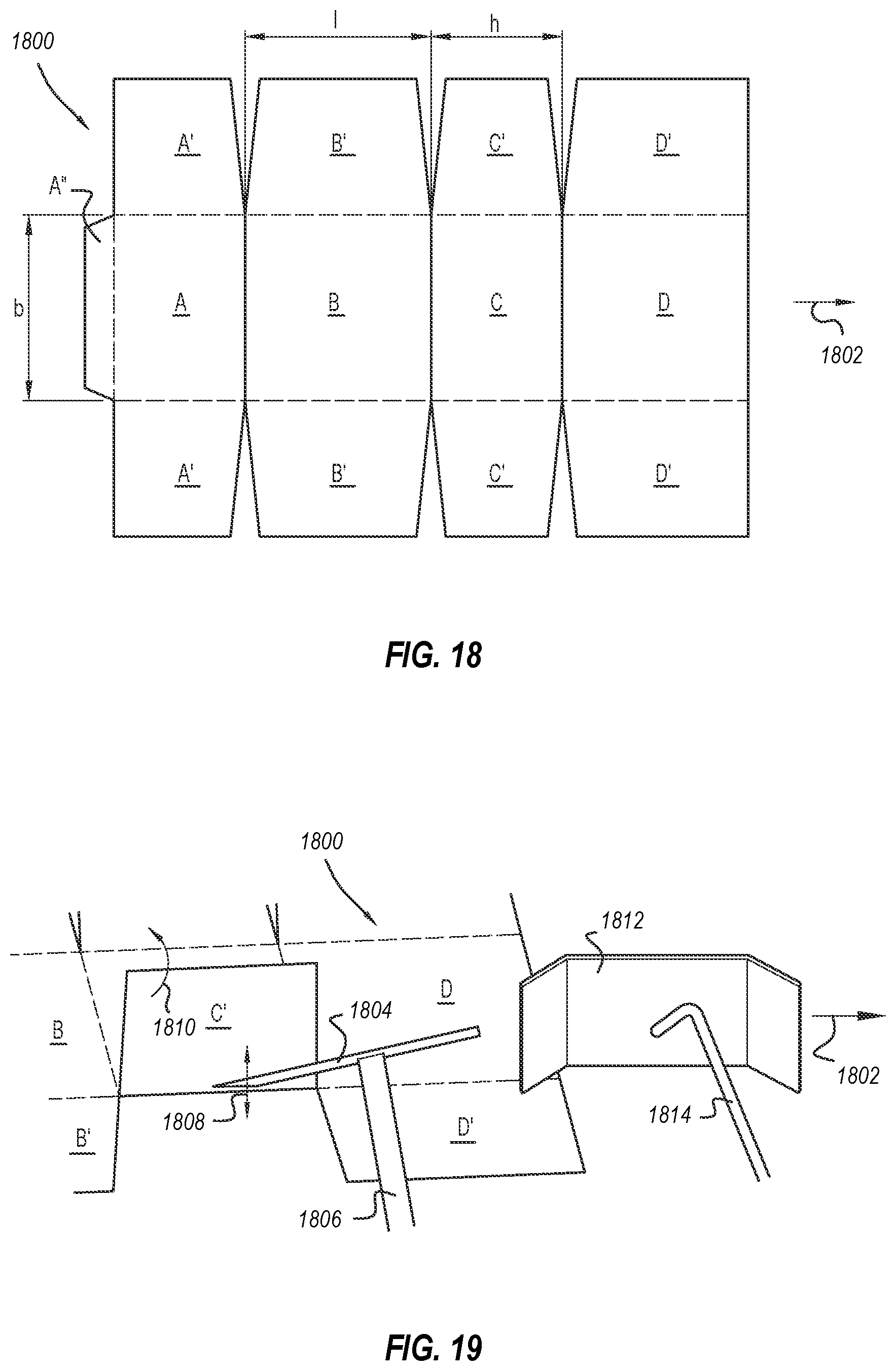 Patent US11780626 Figure 11 – Box template folding process and mechanisms