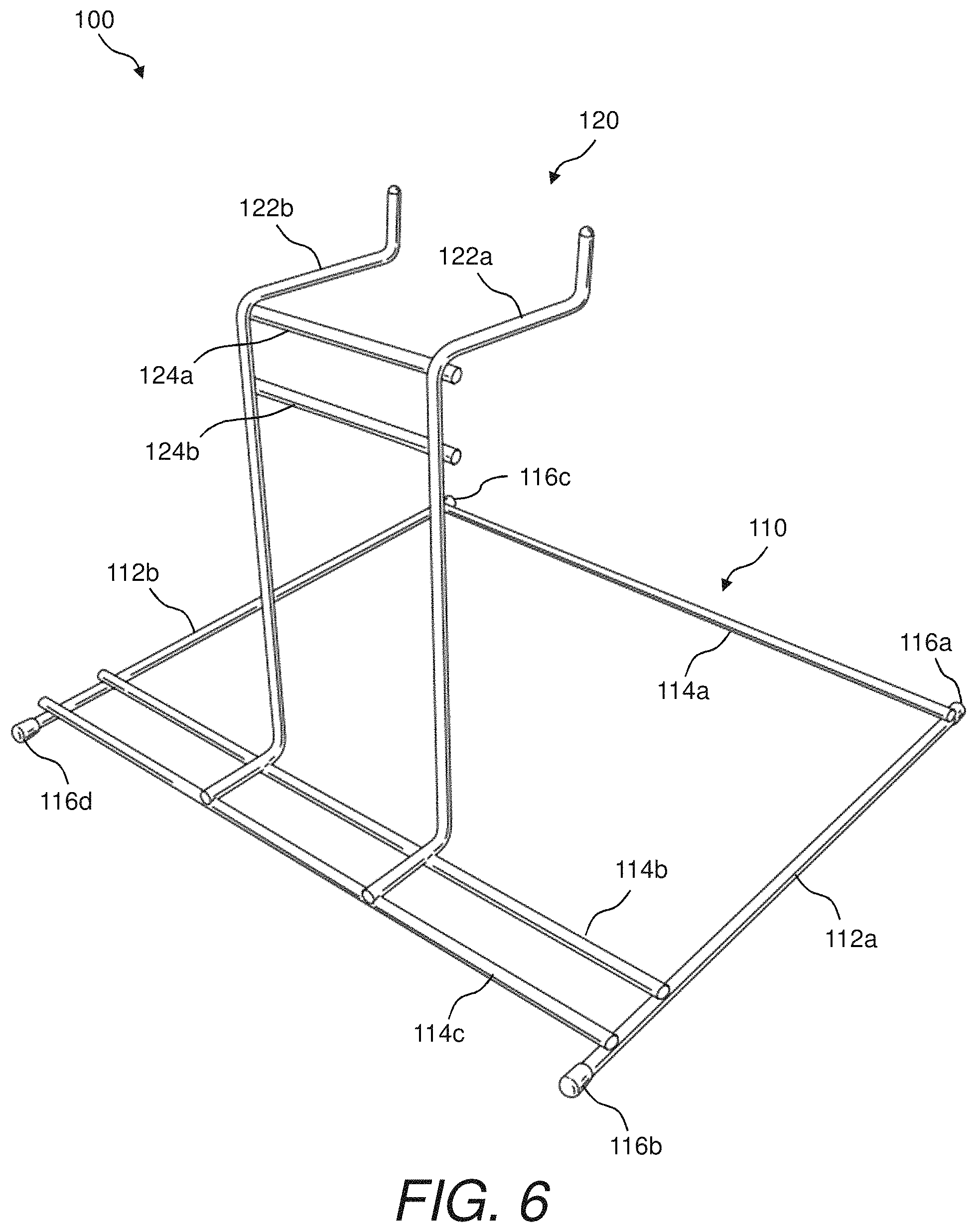 Patent US11780629 Figure 6 – Bag rack and method of using same