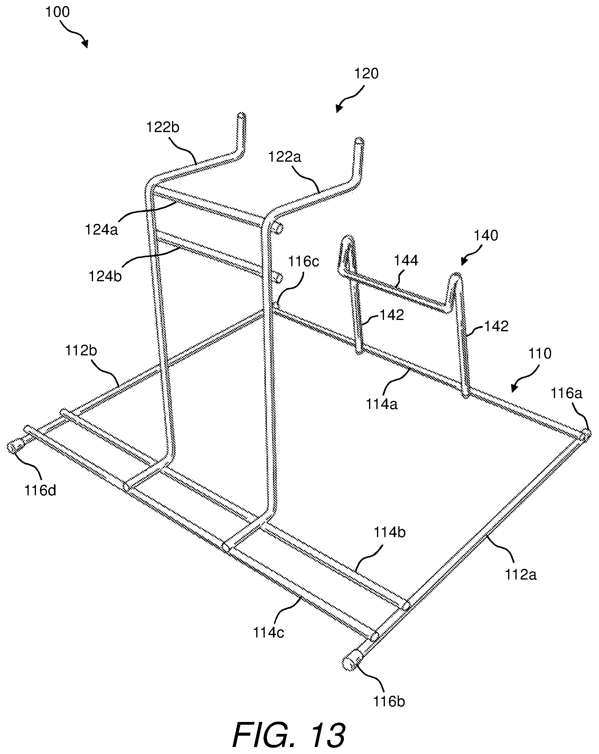 Patent US11780630 Figure 13 – Bag rack and method of using same