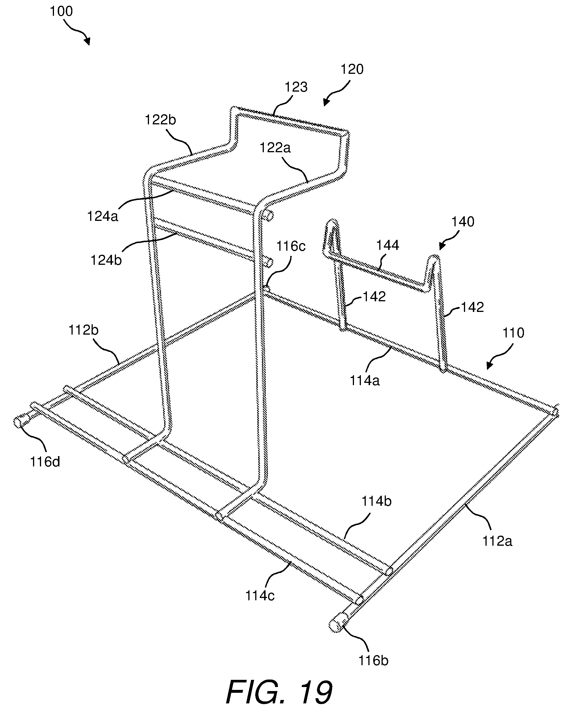 Patent US11780630 Figure 19 – Bag rack and method of using same