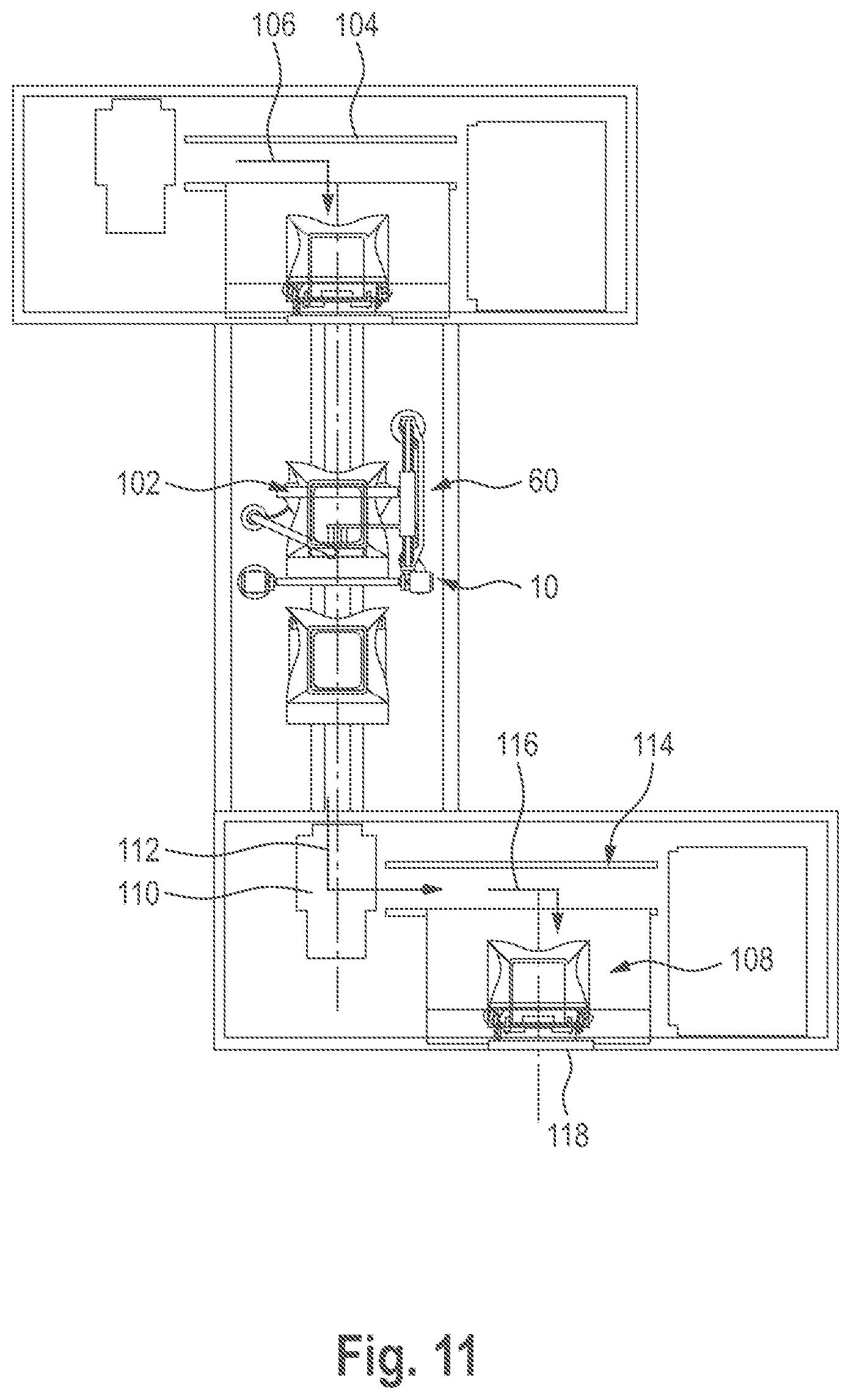 Patent US11780631 Figure 18 – Unpacking system for an object, in particular a pharmaceutical or cosmetic object, packed in an item of packaging, in particular a pouch