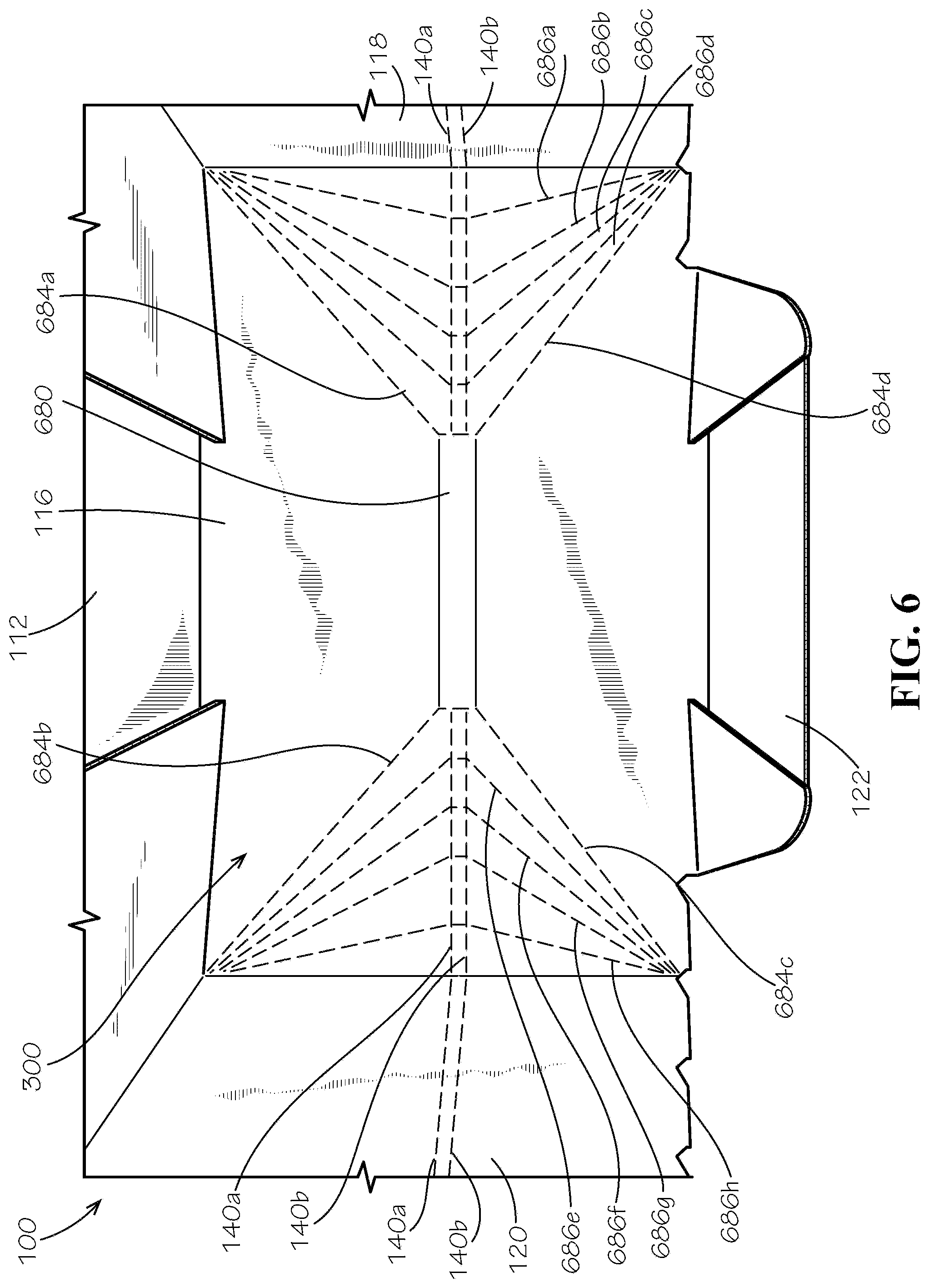 Patent US11780636 Figure 6 – Perforated collapsible box