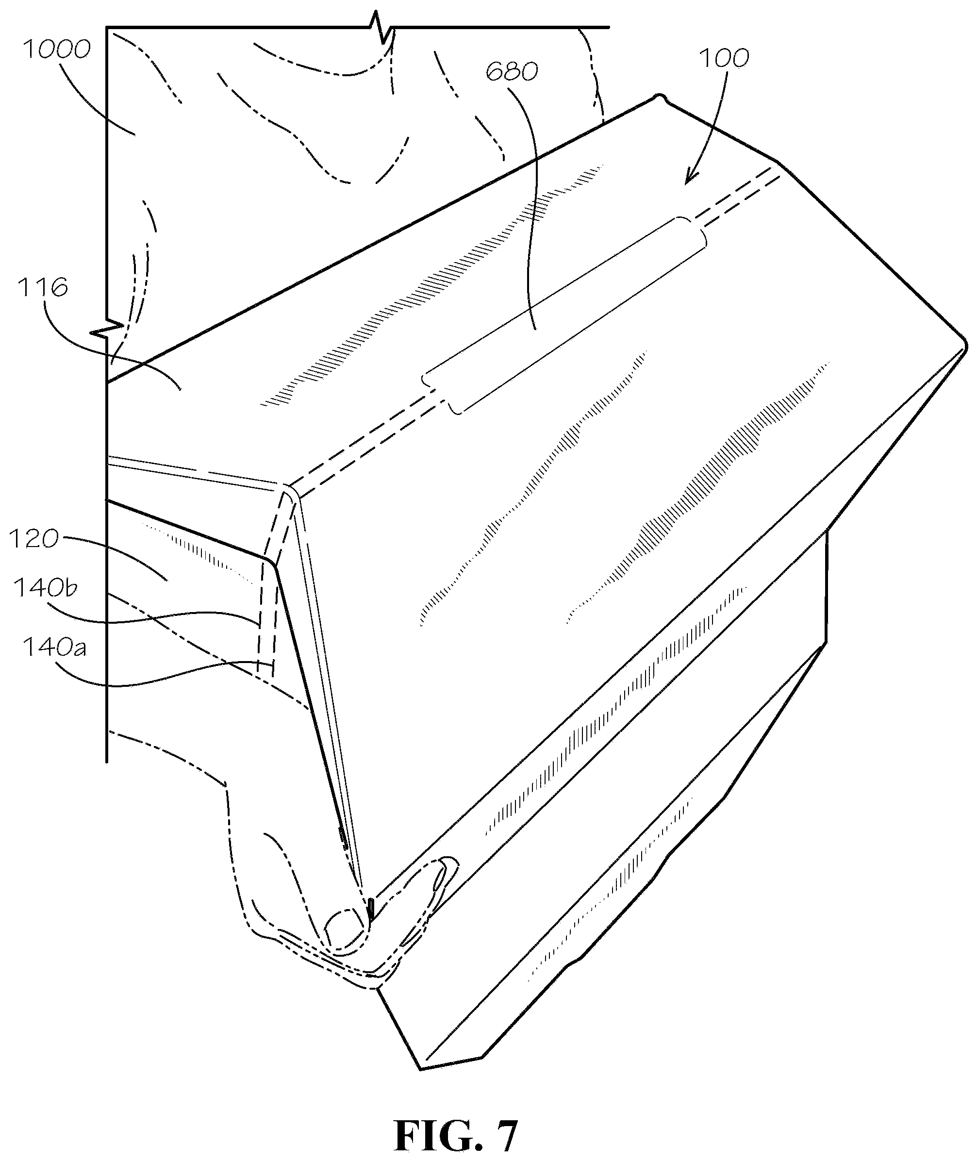 Patent US11780636 Figure 7 – Perforated collapsible box
