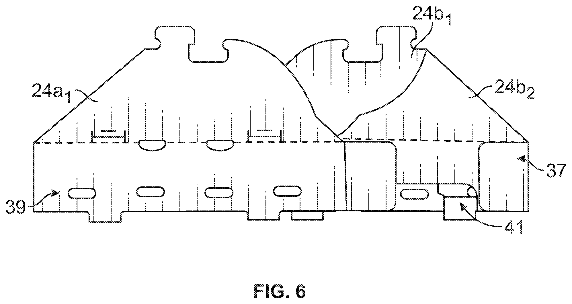 Patent US11780637 Figure 6 – Container with improved breakdown features