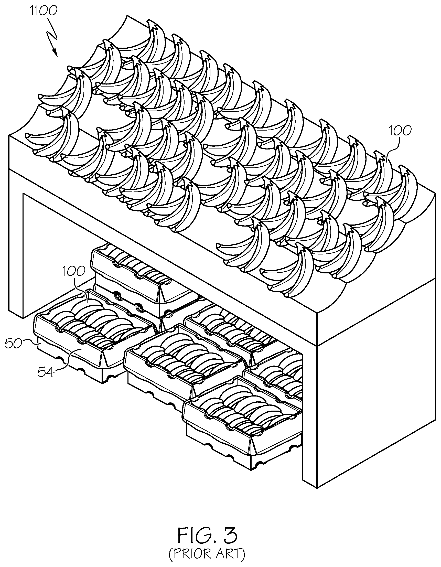 Patent US11780639 Figure 4 – Optimized system, box and bag for packing, shipping, storing and displaying produce