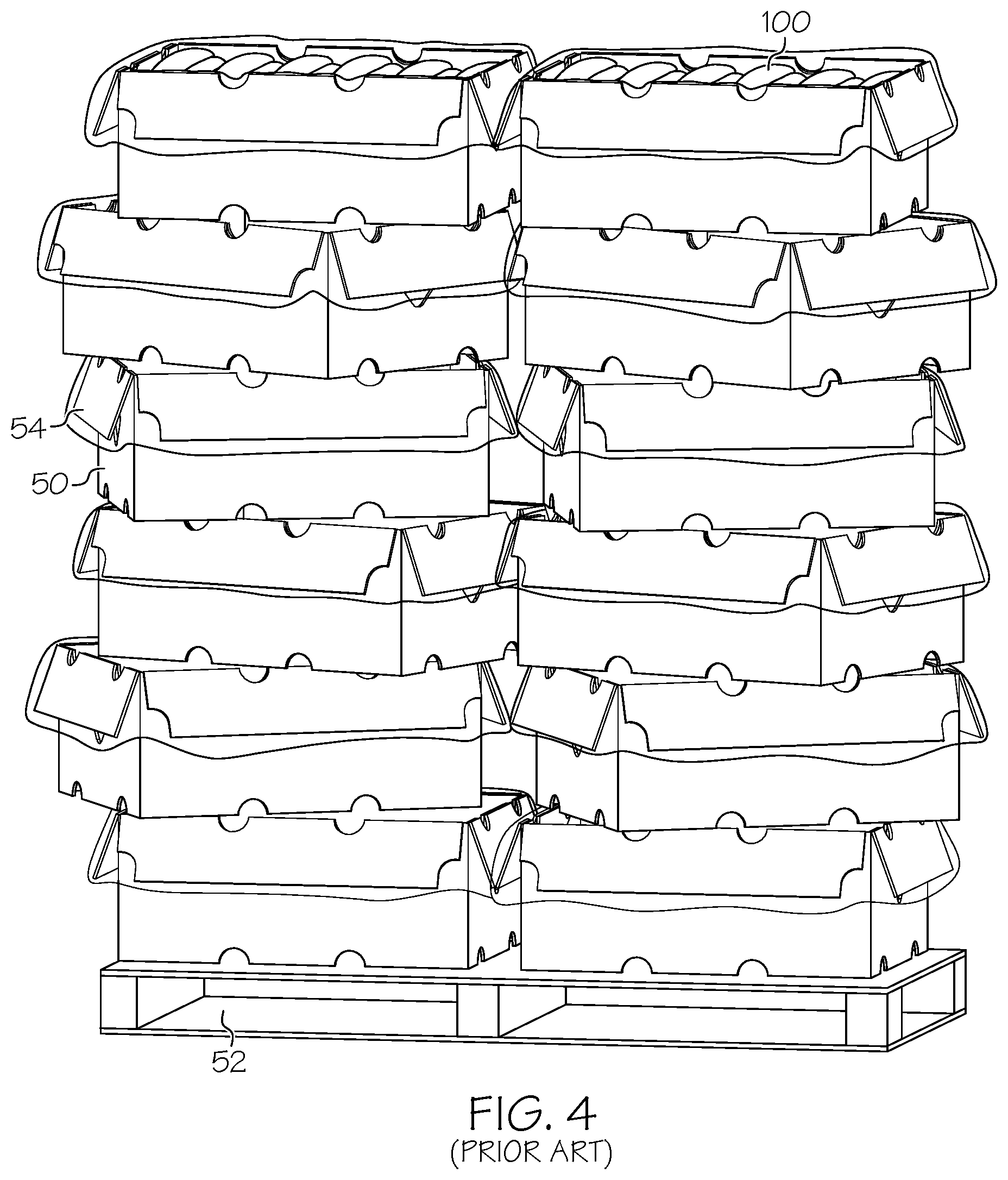Patent US11780639 Figure 5 – Optimized system, box and bag for packing, shipping, storing and displaying produce