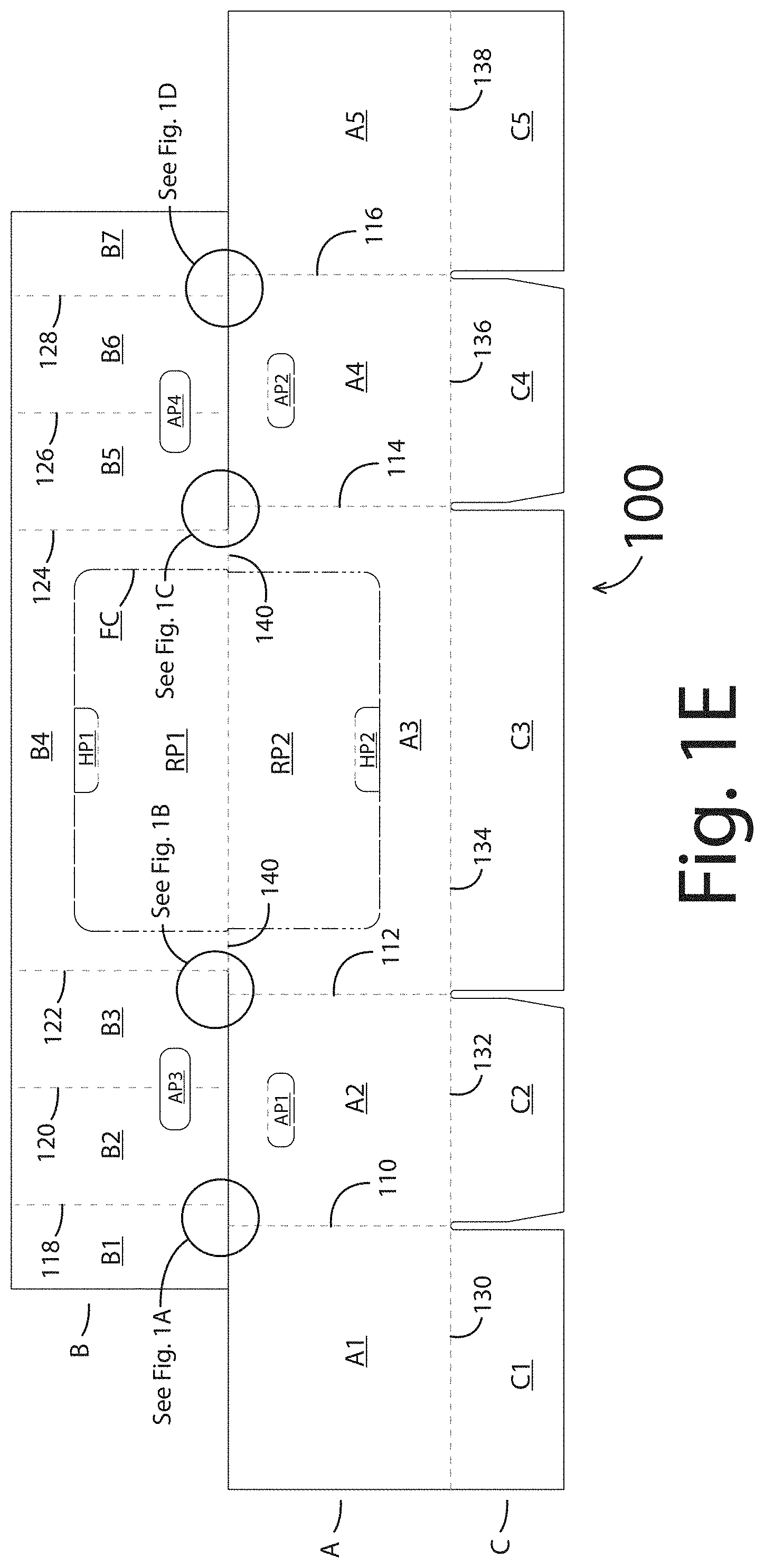 Patent US11780640 Figure 2 – One piece container with internal corner supports