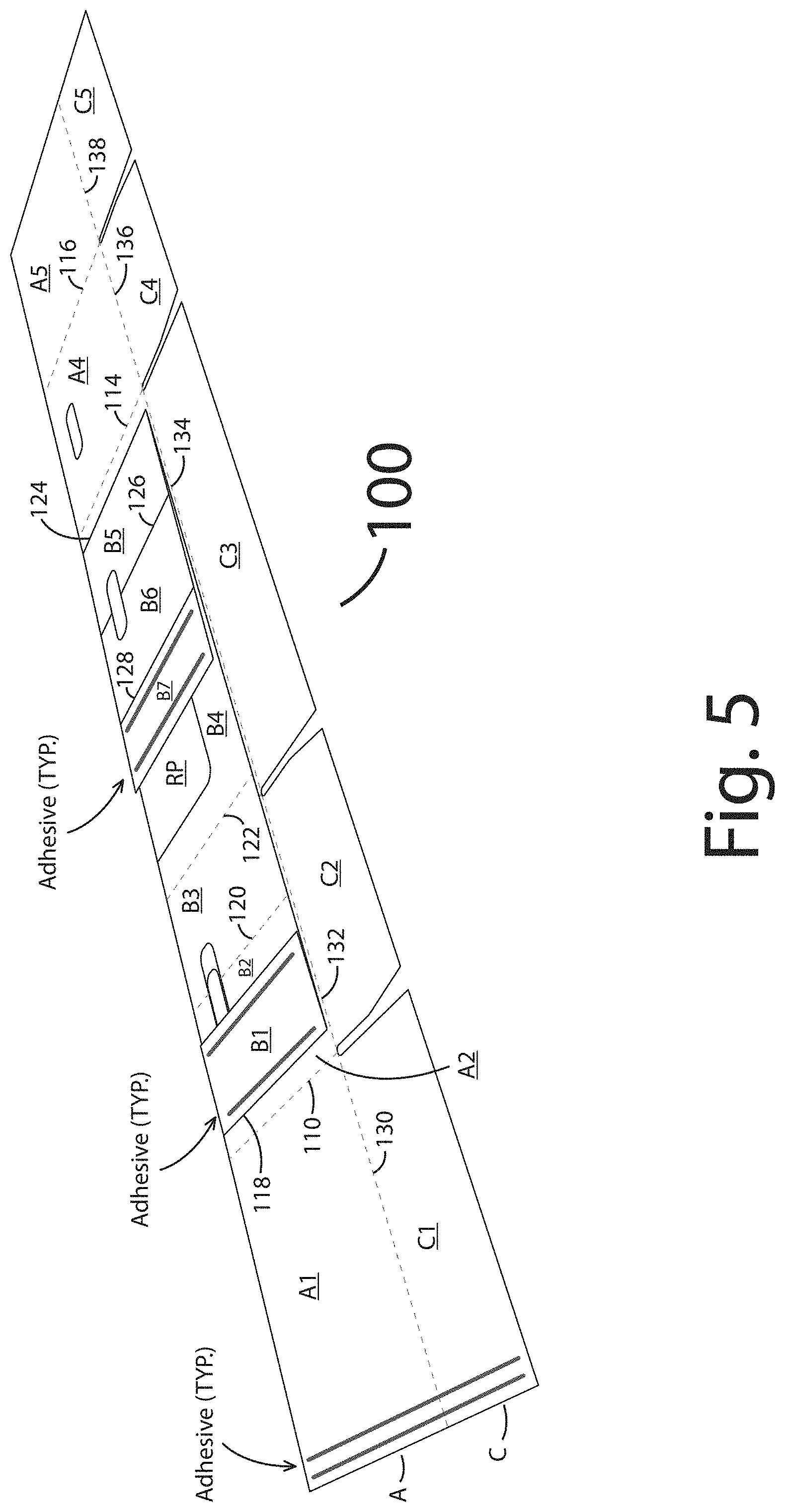 Patent US11780640 Figure 6 – One piece container with internal corner supports