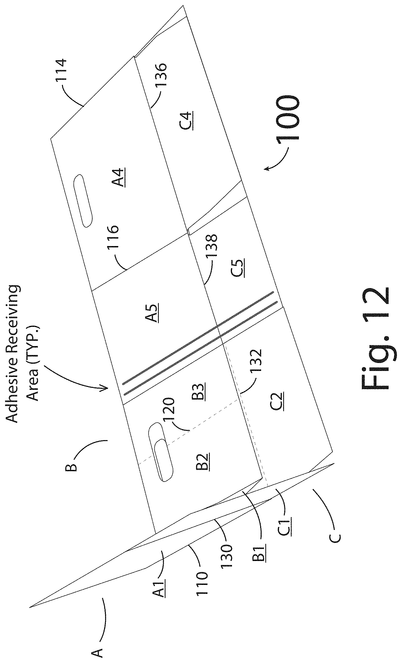 Patent US11780640 Figure 13 – One piece container with internal corner supports