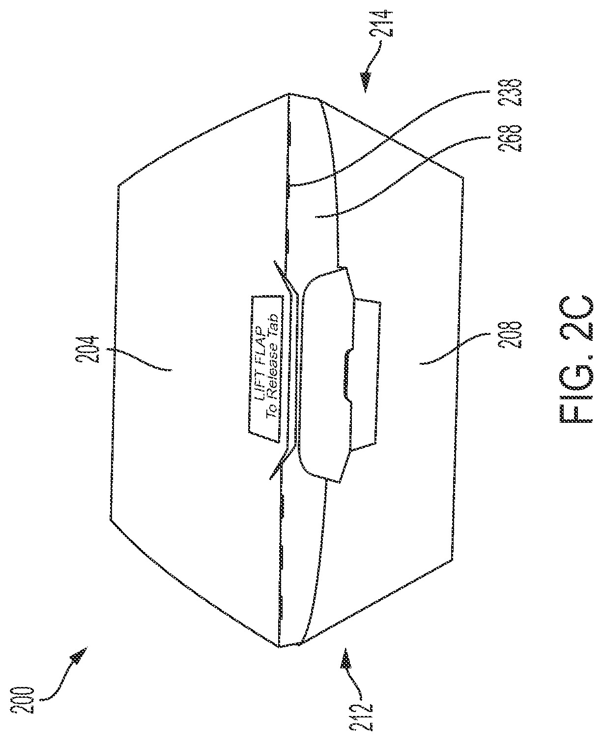 Patent US11780641 Figure 5 – Tamper-evident container having release flap and closure tab