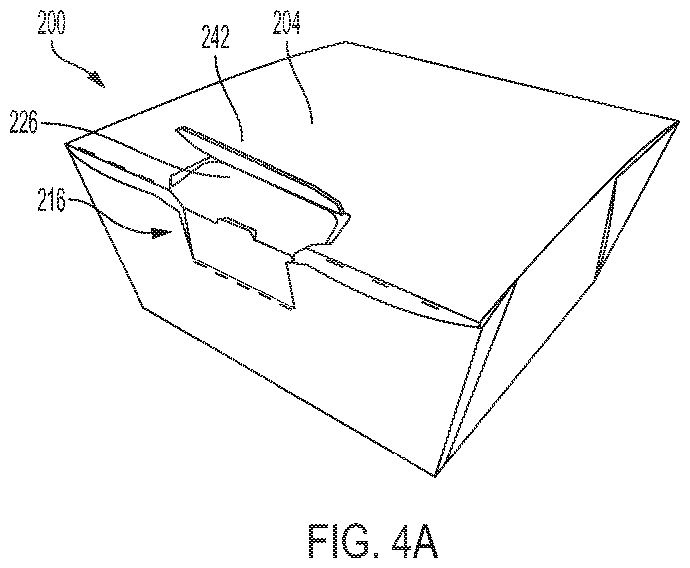 Patent US11780641 Figure 11 – Tamper-evident container having release flap and closure tab