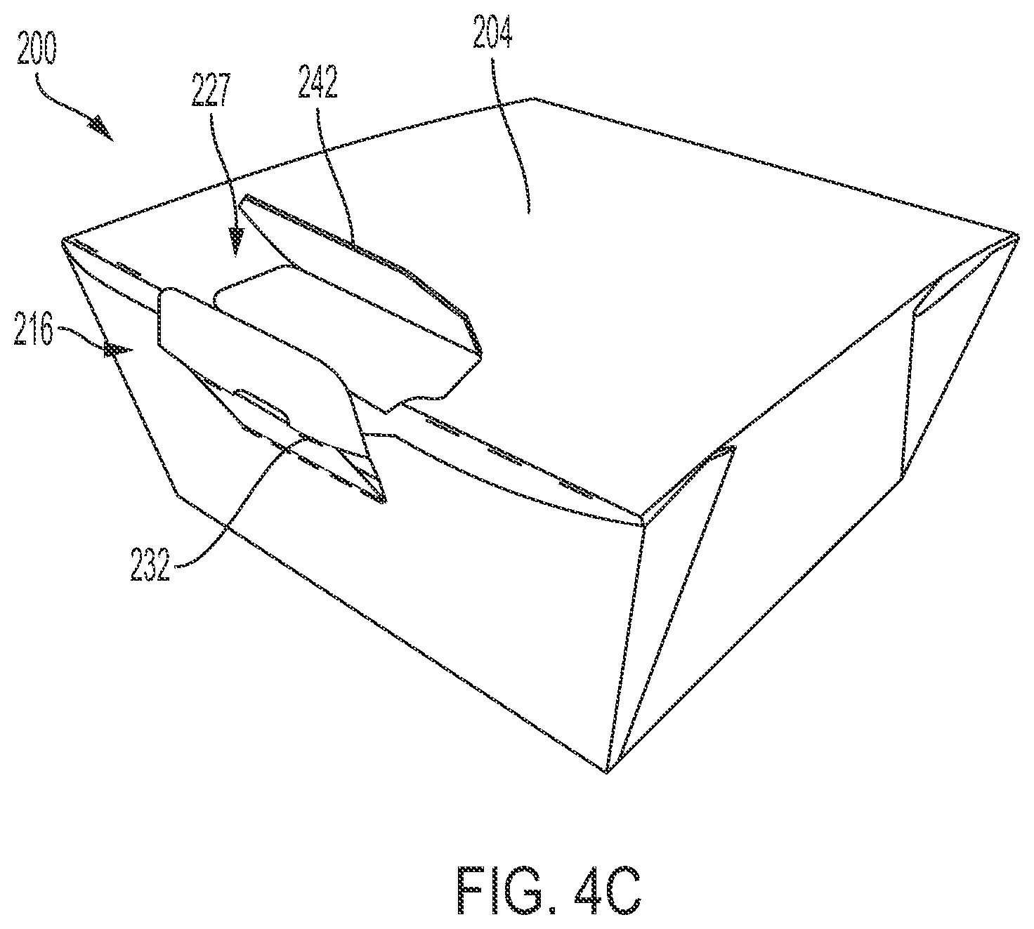 Patent US11780641 Figure 13 – Tamper-evident container having release flap and closure tab
