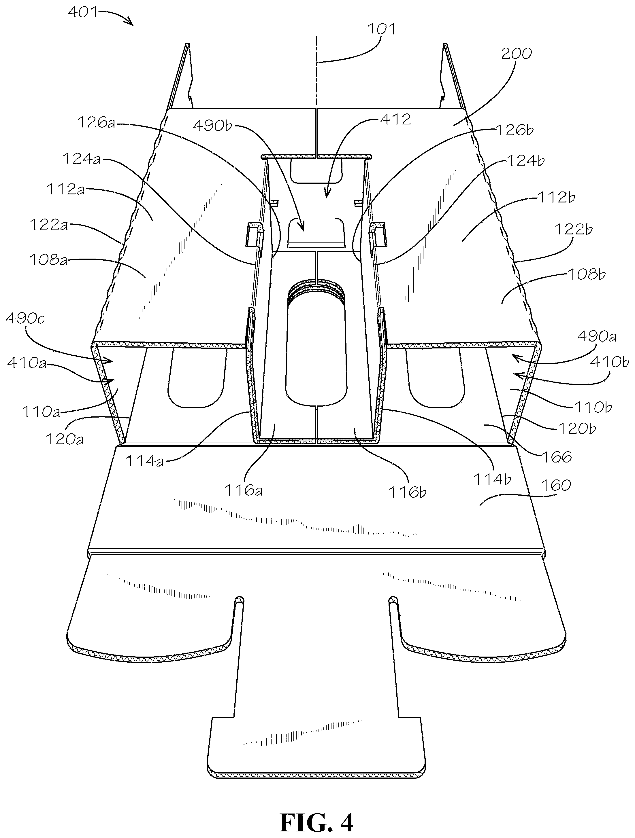 Patent US11780642 Figure 4 – Three-pack beverage box