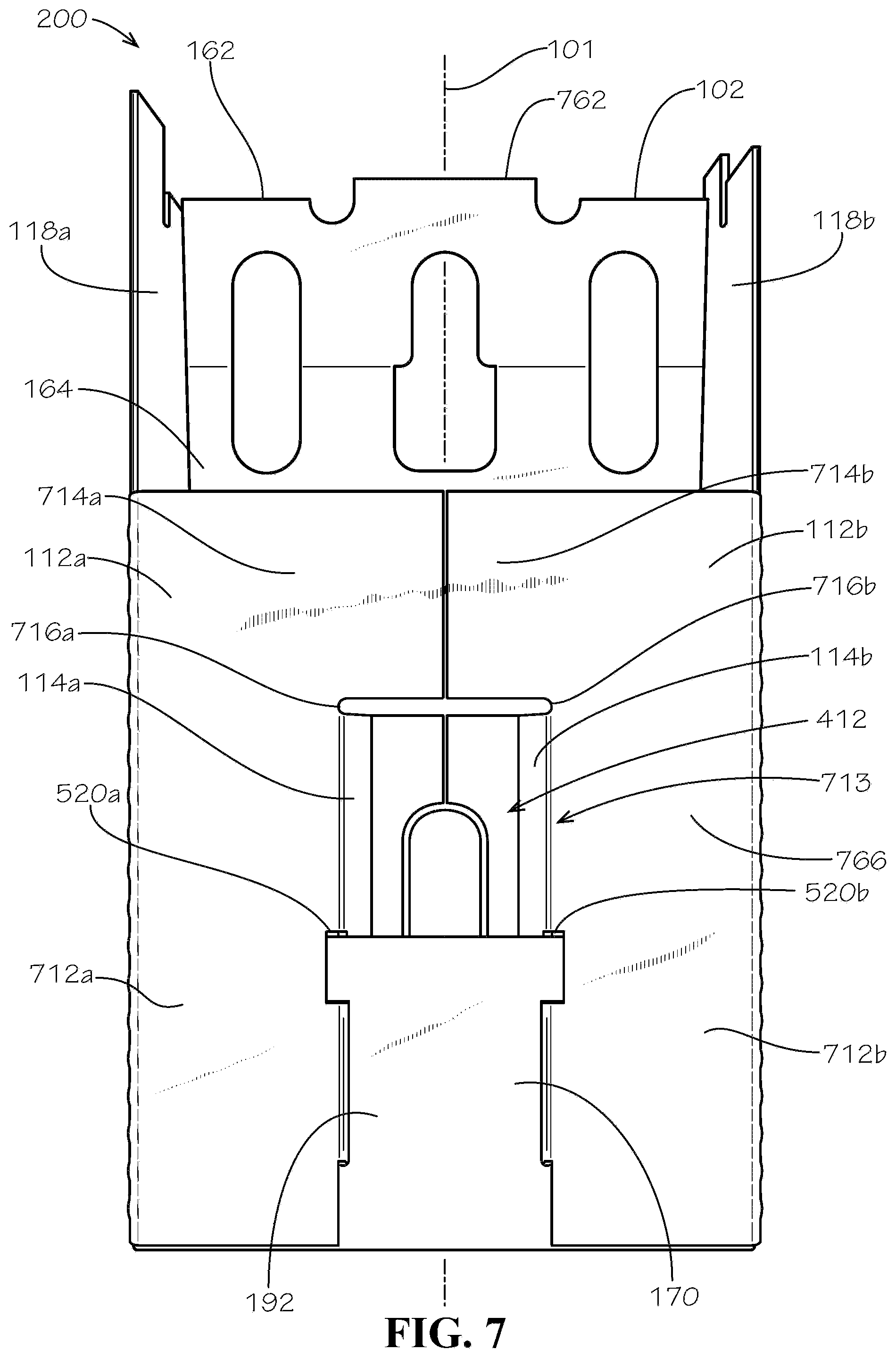 Patent US11780642 Figure 7 – Three-pack beverage box