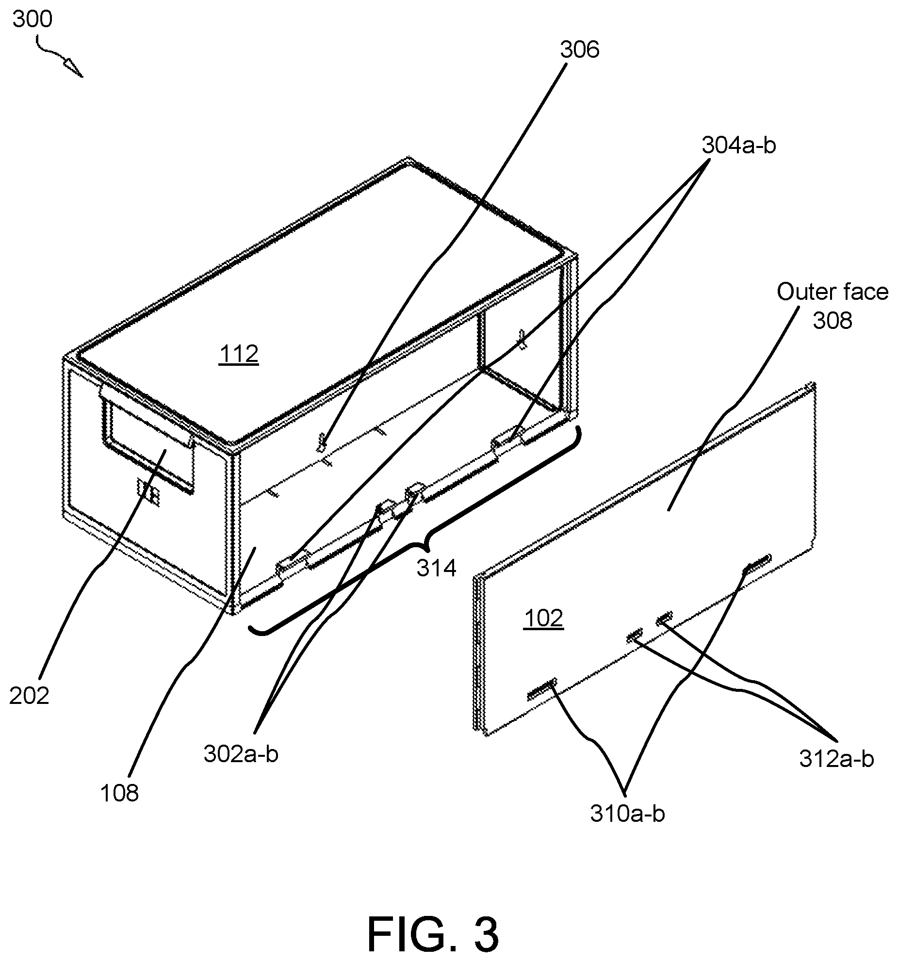 Patent US11780644 Figure 3 – Multiconfigurable, collapsible, modular tote container