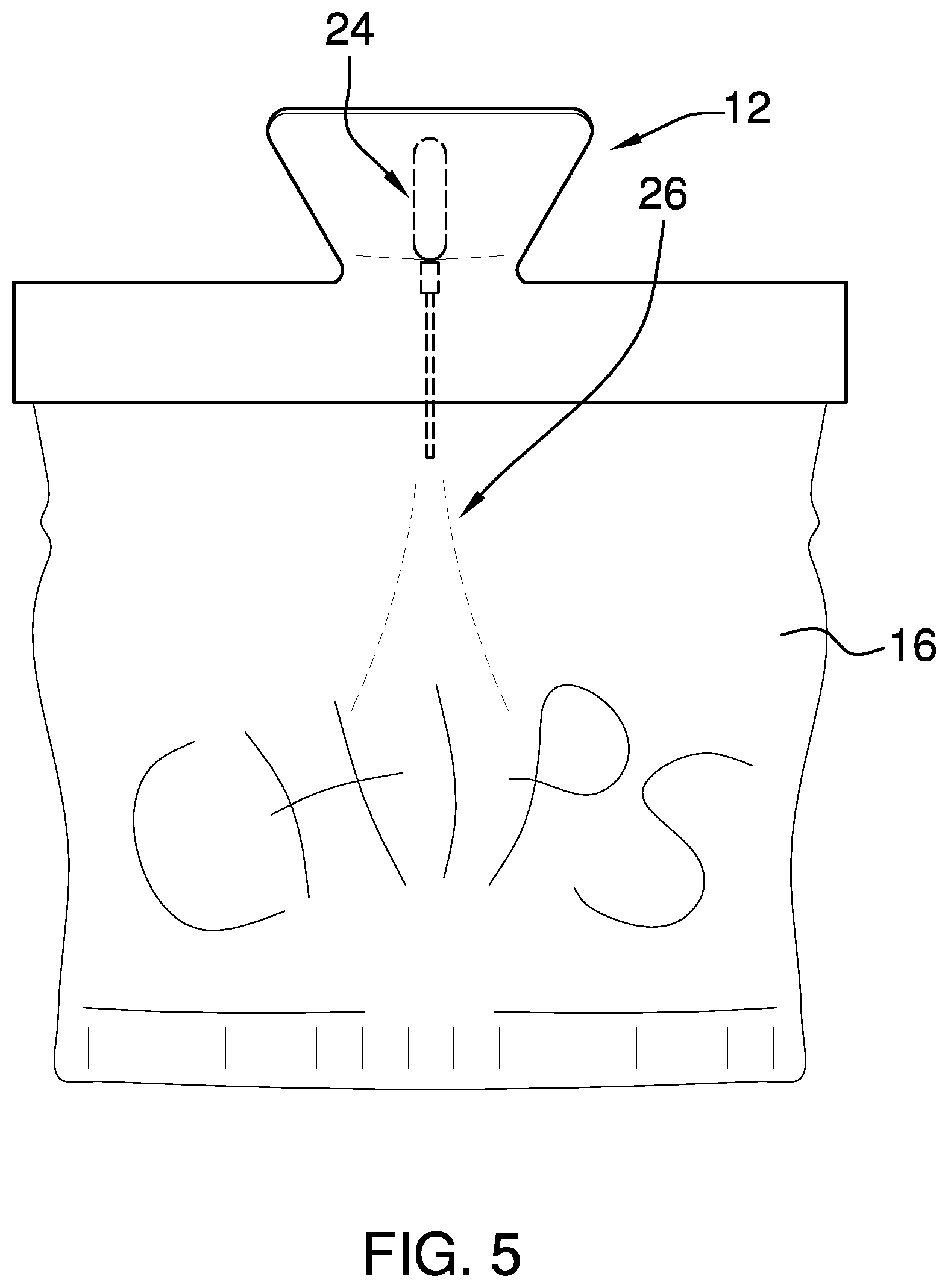 Patent US11780647 Figure 3 – Food bag closure assembly