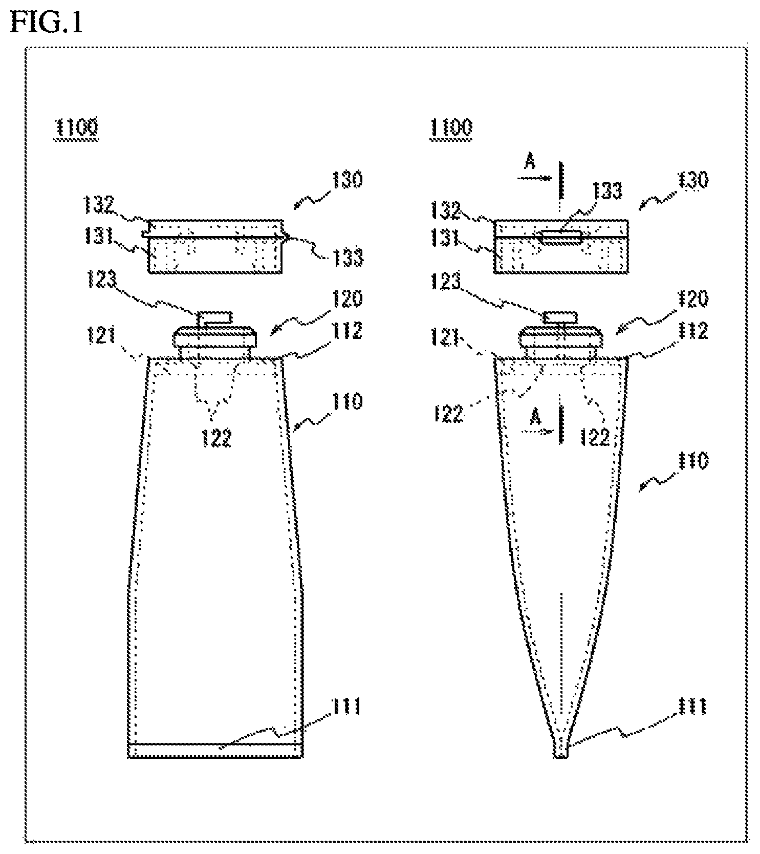 Patent US11780648 — Tubular container and method for producing same — Figure 1
