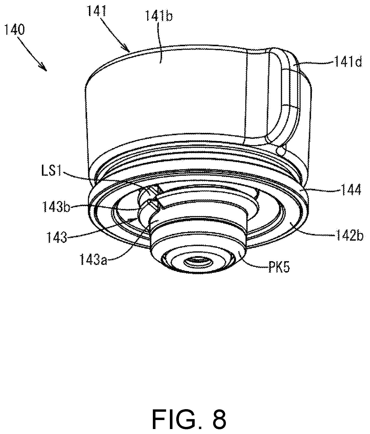 Patent US11780649 Figure 8 – Plug body and beverage container