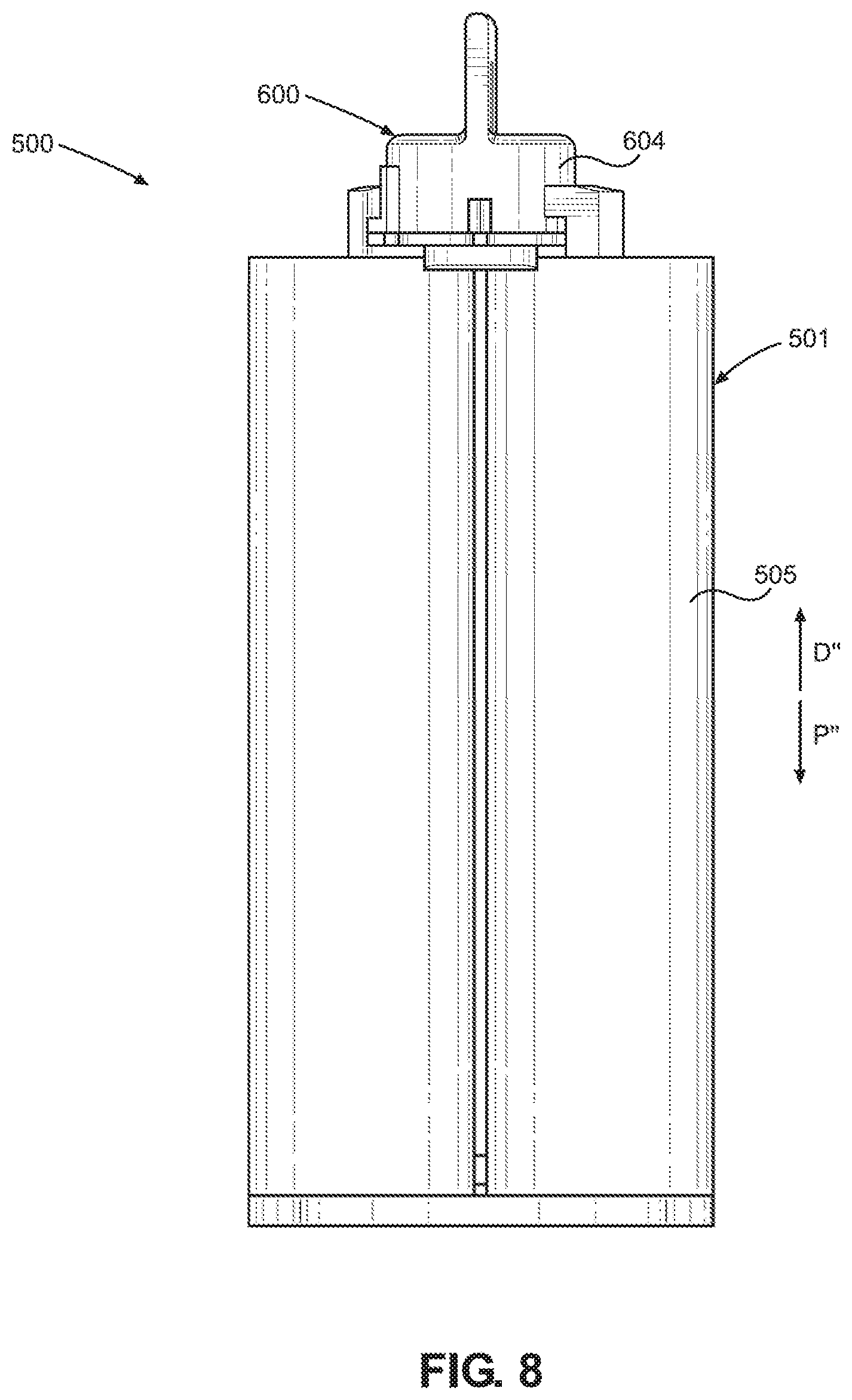 Patent US11780650 Figure 9 – Cap and cartridge assembly