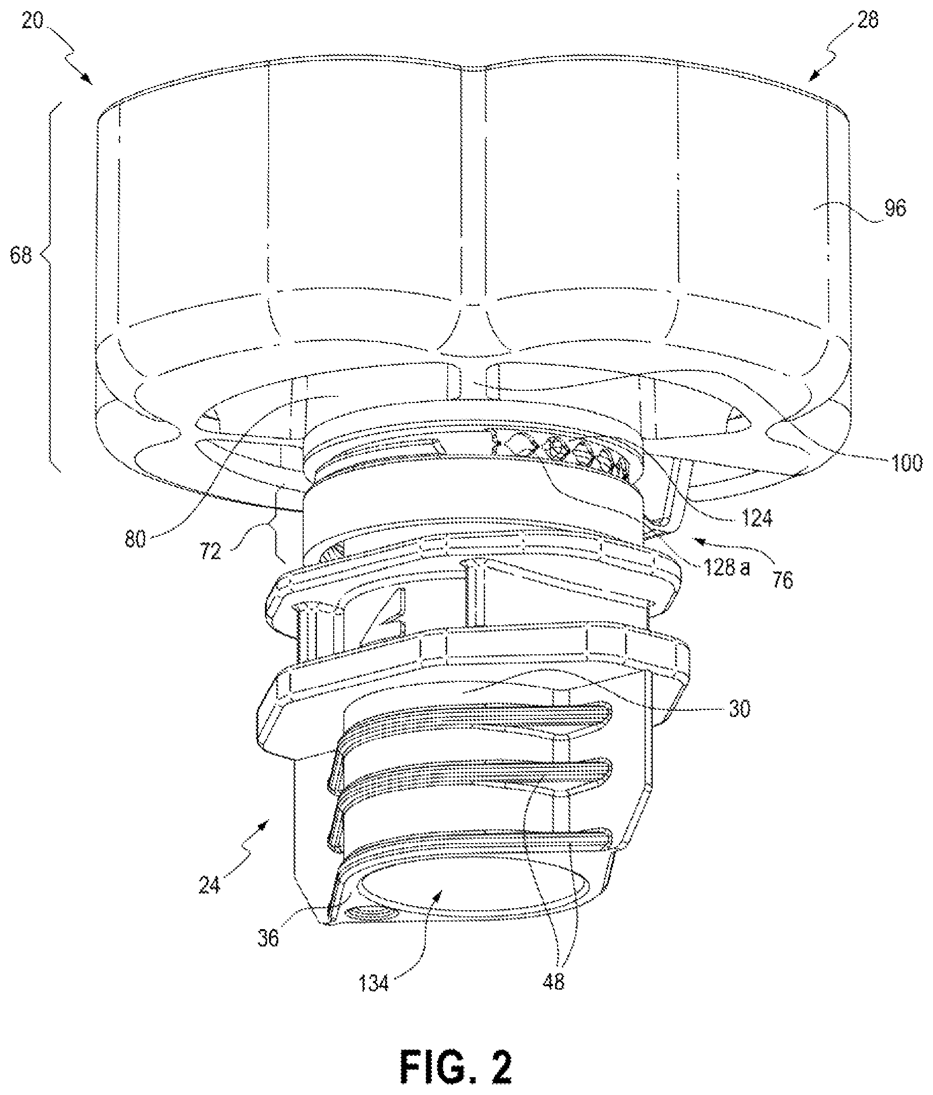 Patent US11780651 Figure 2 – Closure for a container and components for a closure