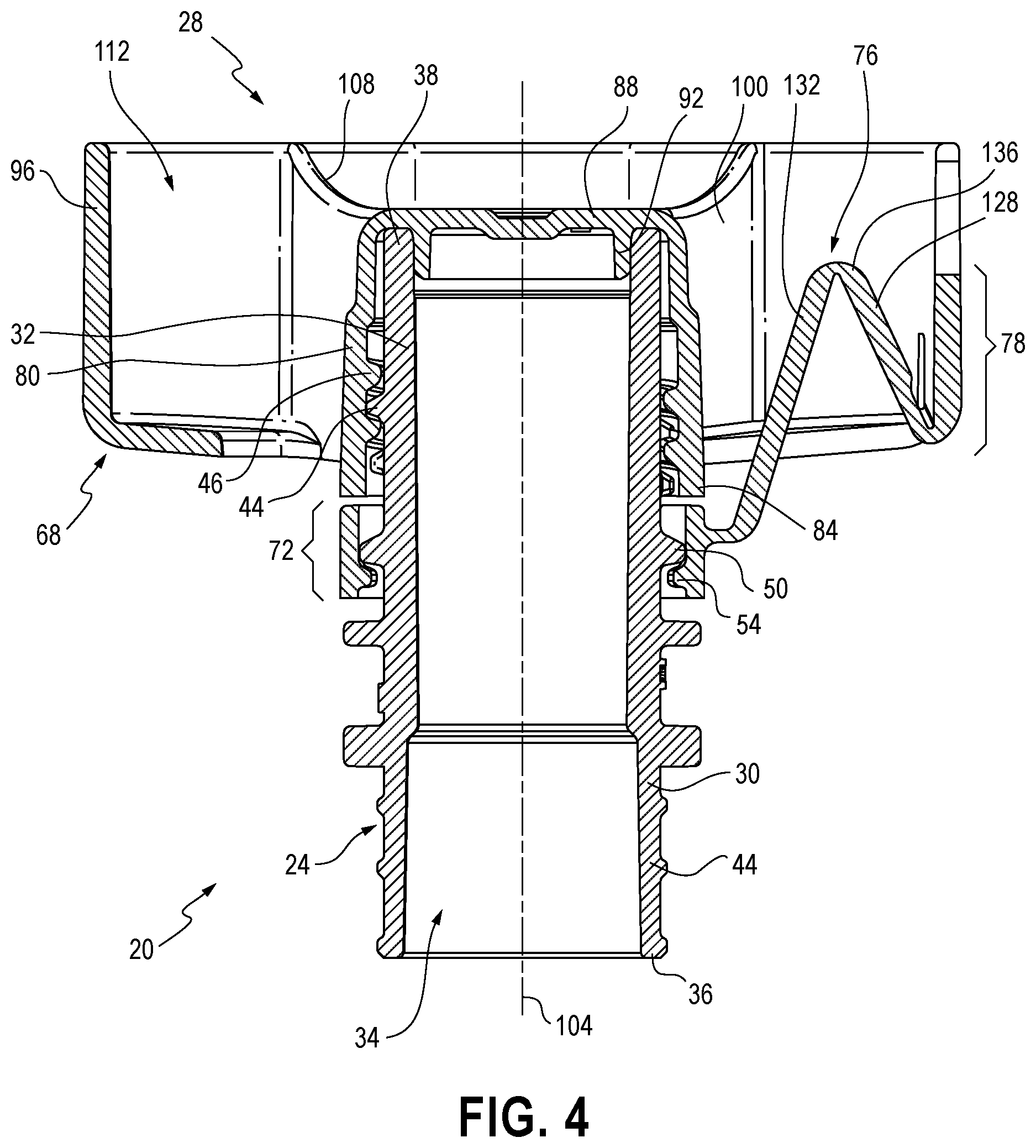 Patent US11780651 Figure 4 – Closure for a container and components for a closure