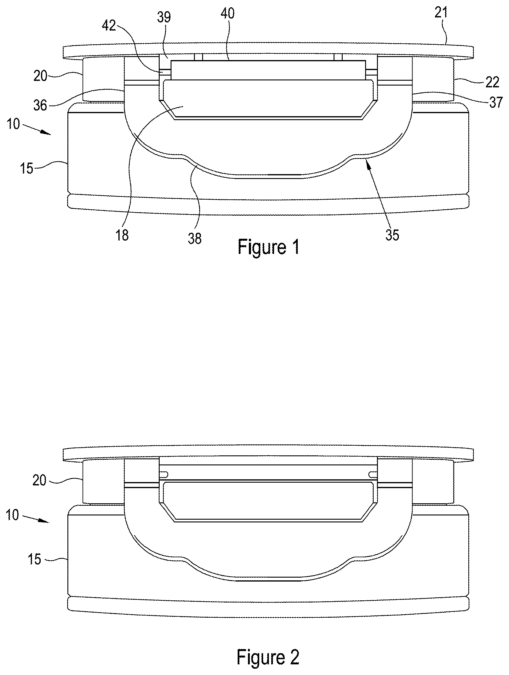 Patent US11780653 Figure 1 – Tamper evident container closure