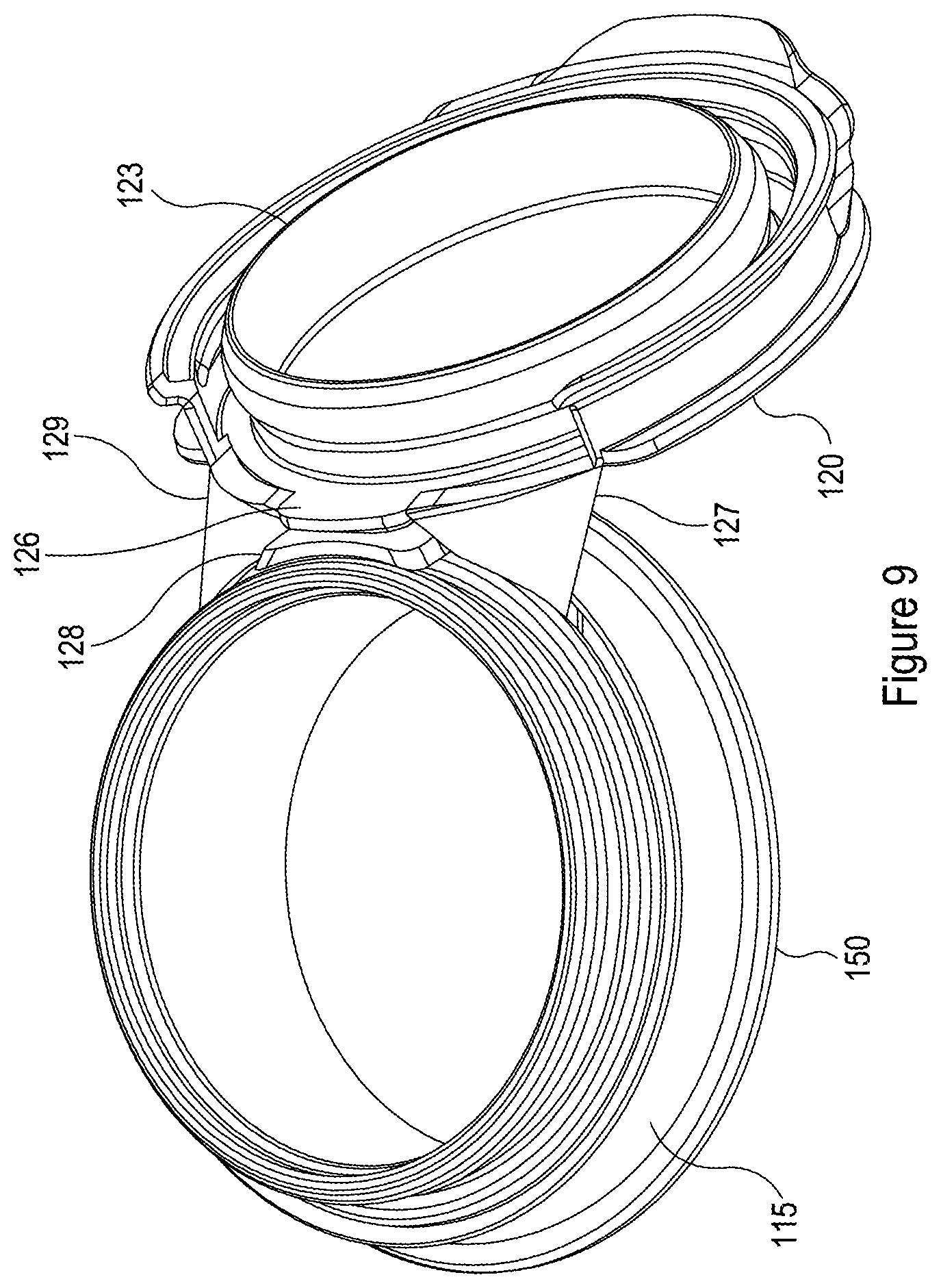 Patent US11780653 Figure 7 – Tamper evident container closure