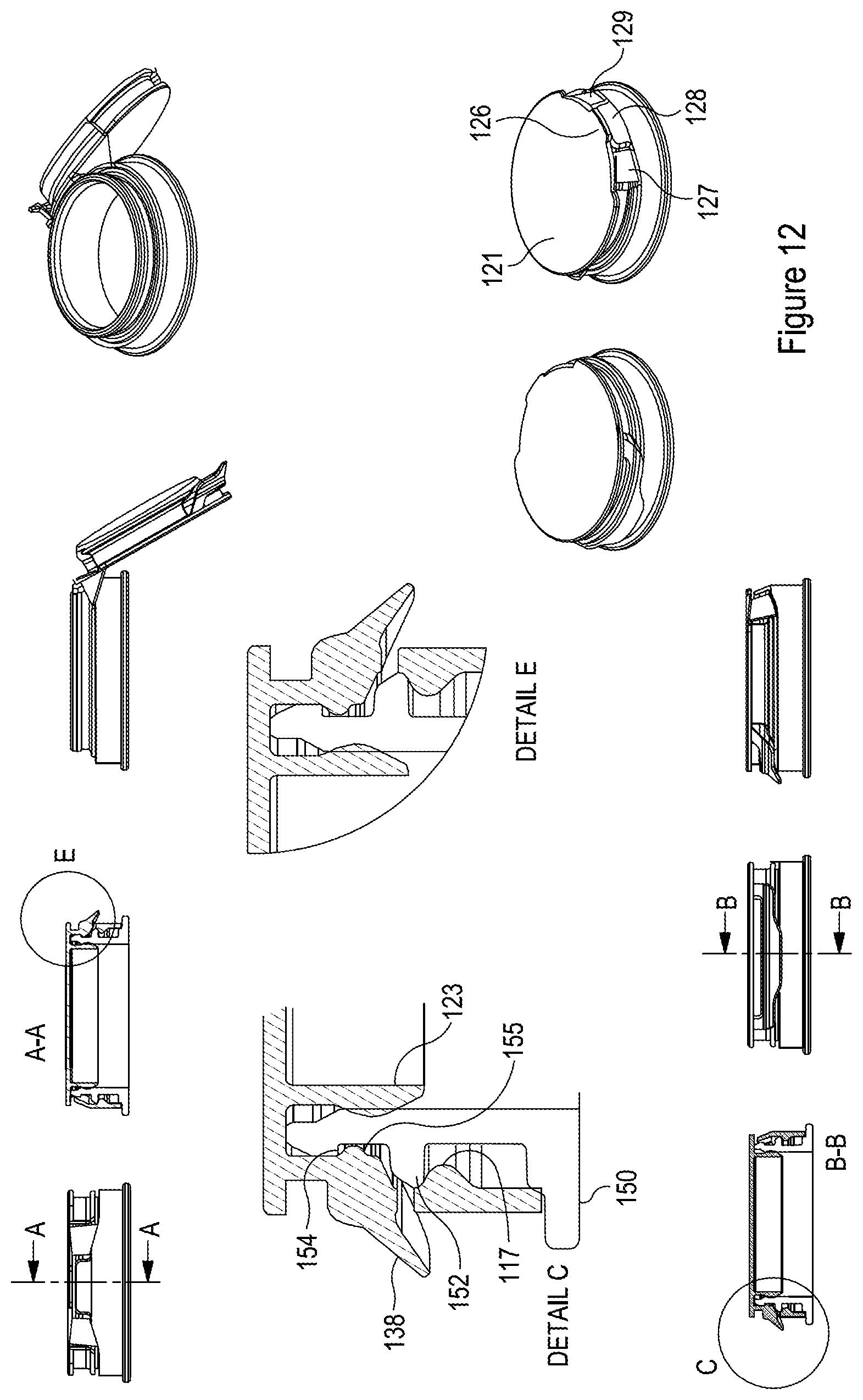 Patent US11780653 Figure 9 – Tamper evident container closure