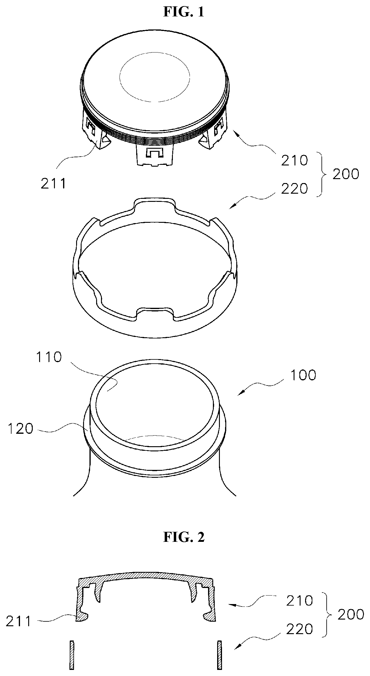 Patent US11780655 Figure 1 – Structure for one-touch opening/closing of cap and container