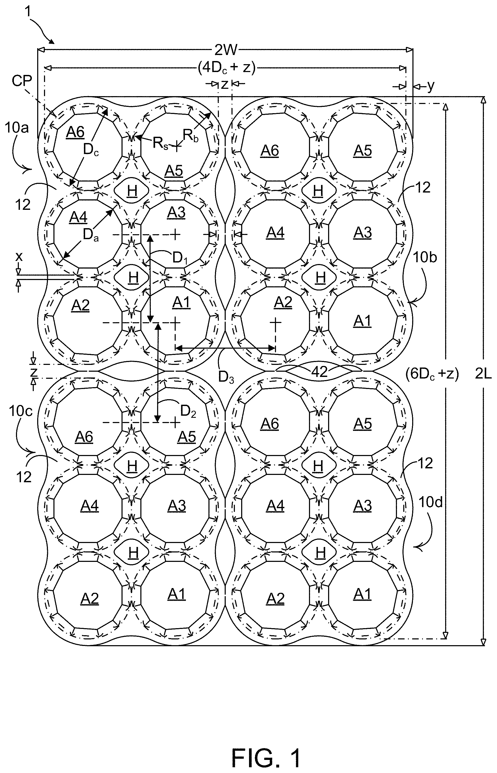 Patent US11780661 — Carton and blank therefor — Figure 1