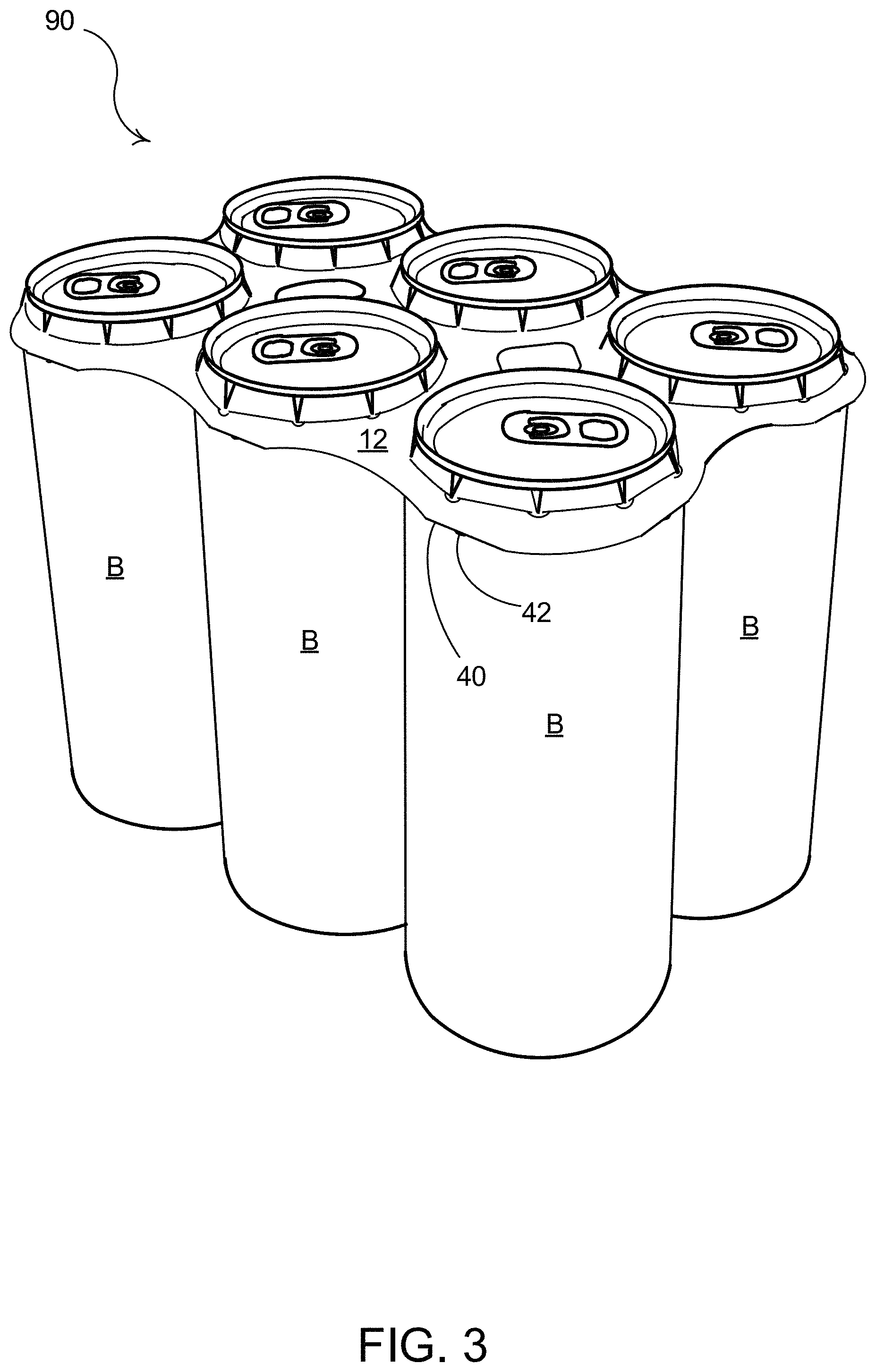Patent US11780661 Figure 3 – Carton and blank therefor