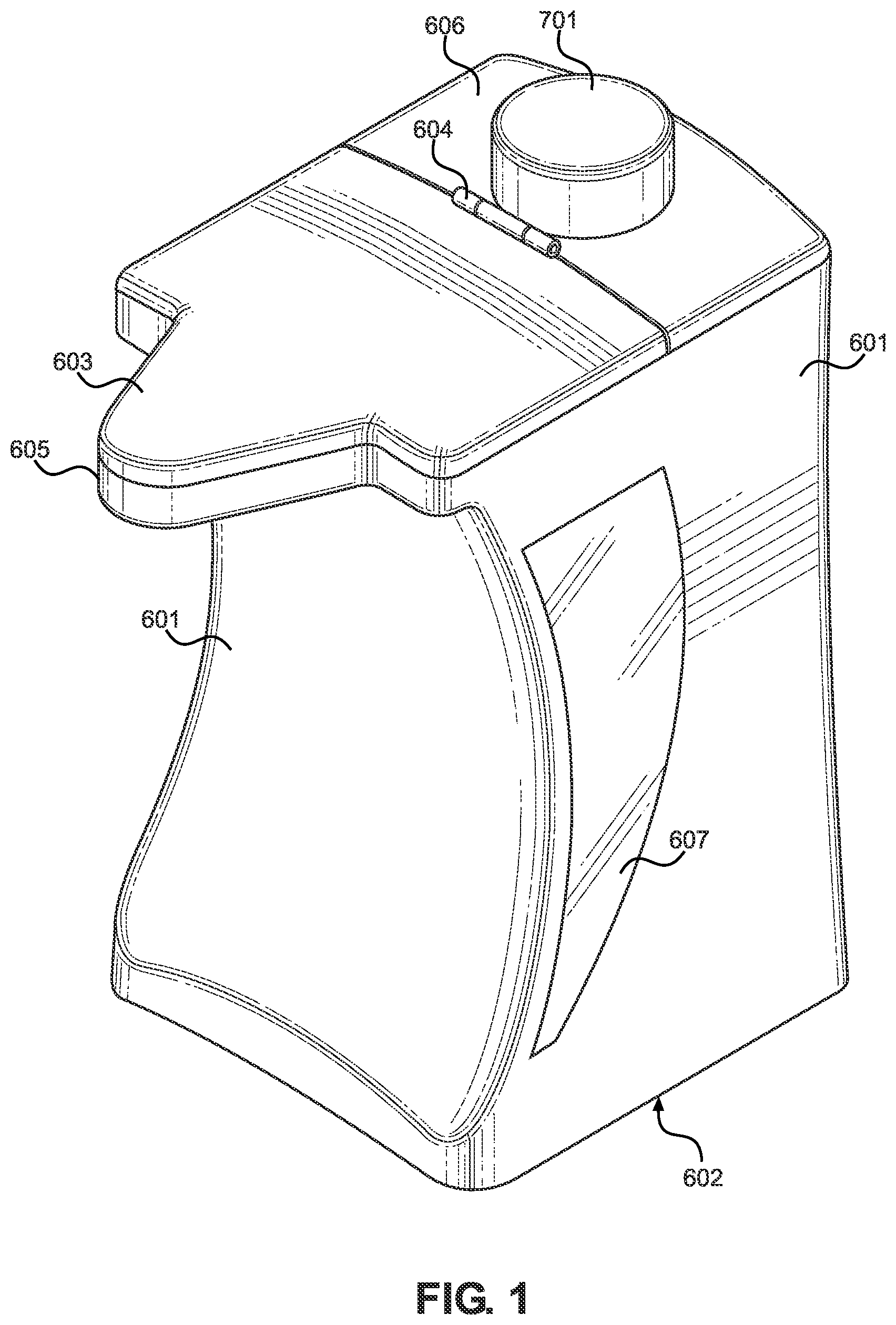 Patent US11780668 Figure 1 – Pressure system solution dispenser