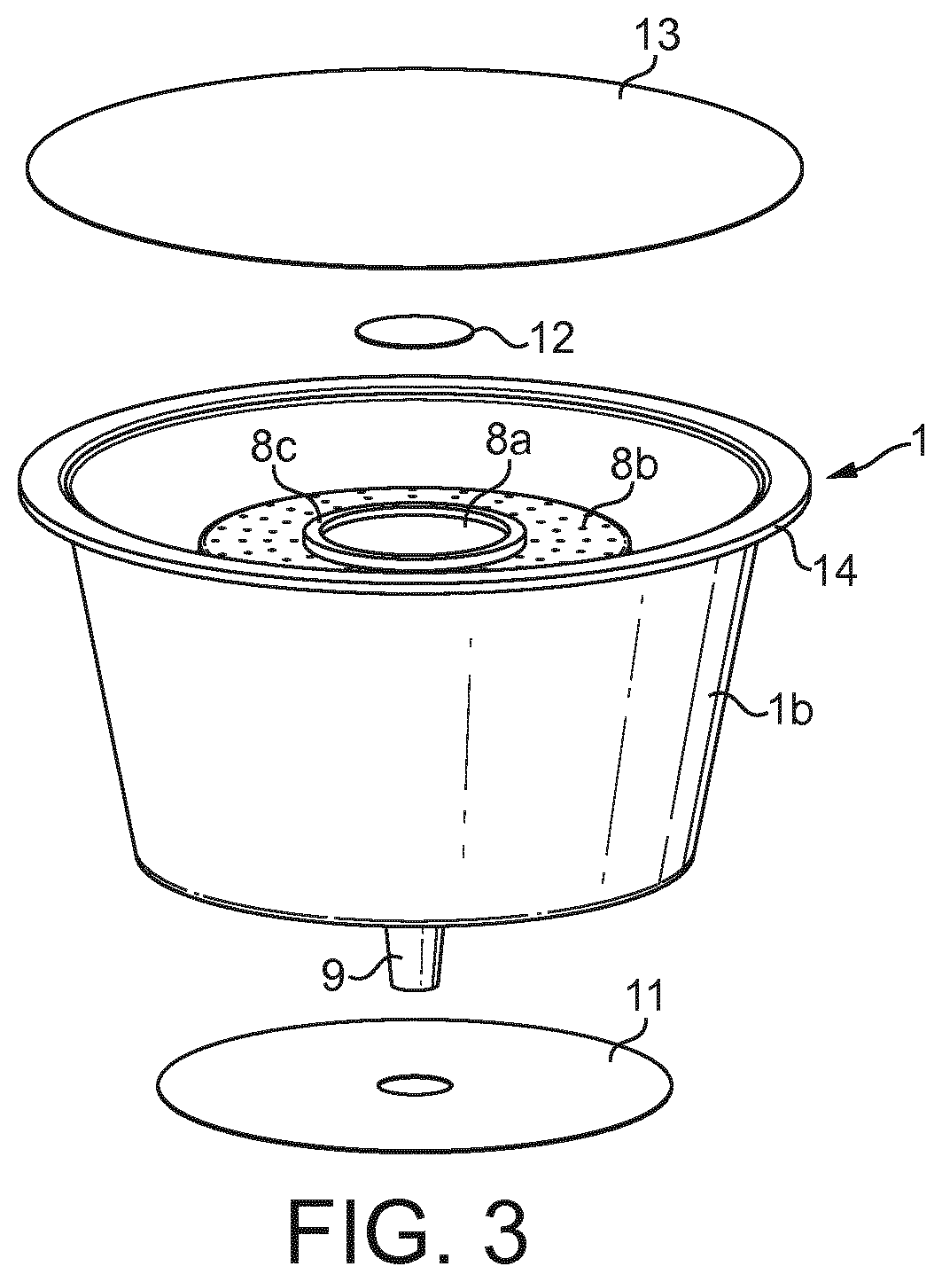 Patent US11780669 Figure 3 – Cartridge and machine for multi-component beverage preparation