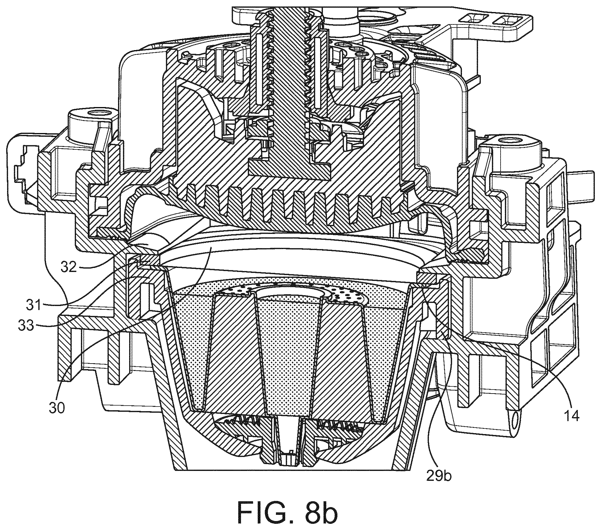Patent US11780669 Figure 9 – Cartridge and machine for multi-component beverage preparation