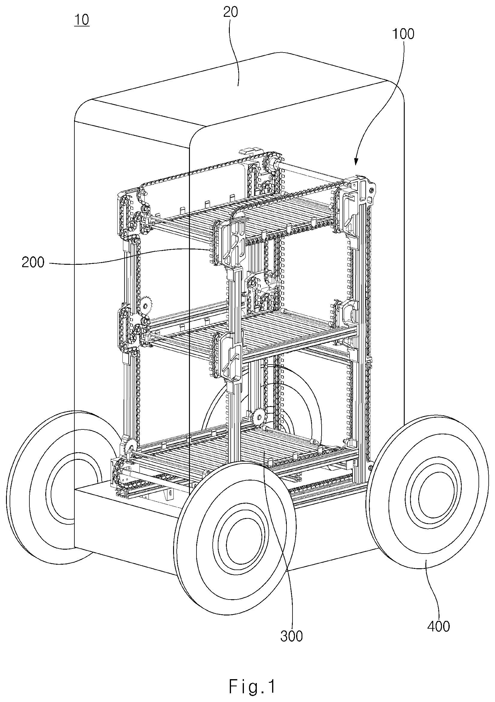 Patent US11780674 — Mobility for delivery — Figure 1