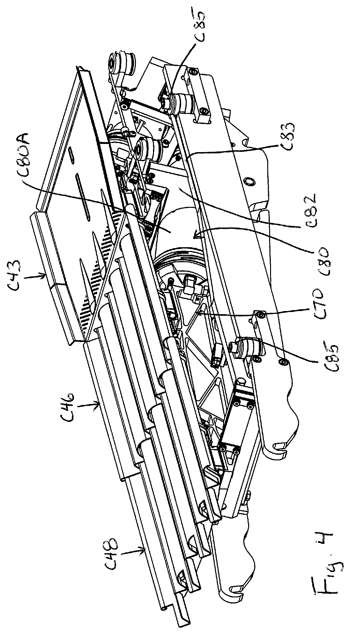 Patent US11780679 Figure 4 – Vibratory conveyor for conveying items and related filling machine and methods