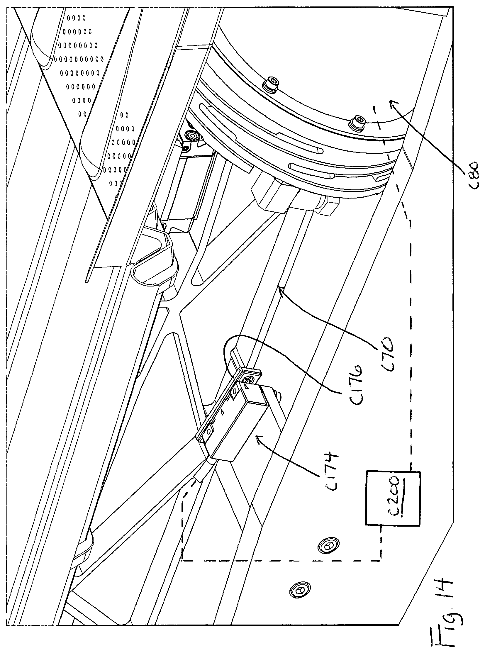 Patent US11780679 Figure 12 – Vibratory conveyor for conveying items and related filling machine and methods