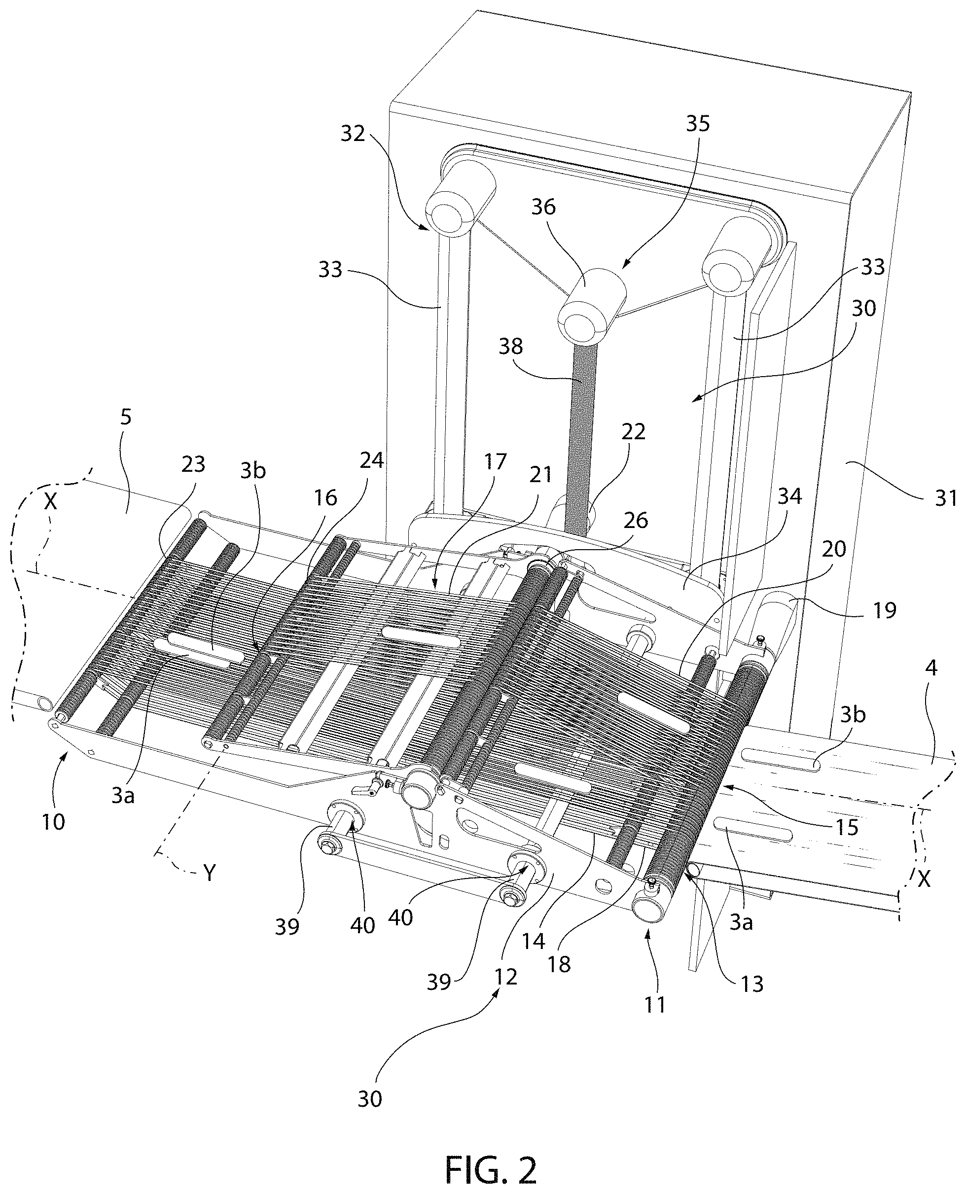 Patent US11780683 Figure 2 – Configurable assembly for conveying products, in particular sliced food products