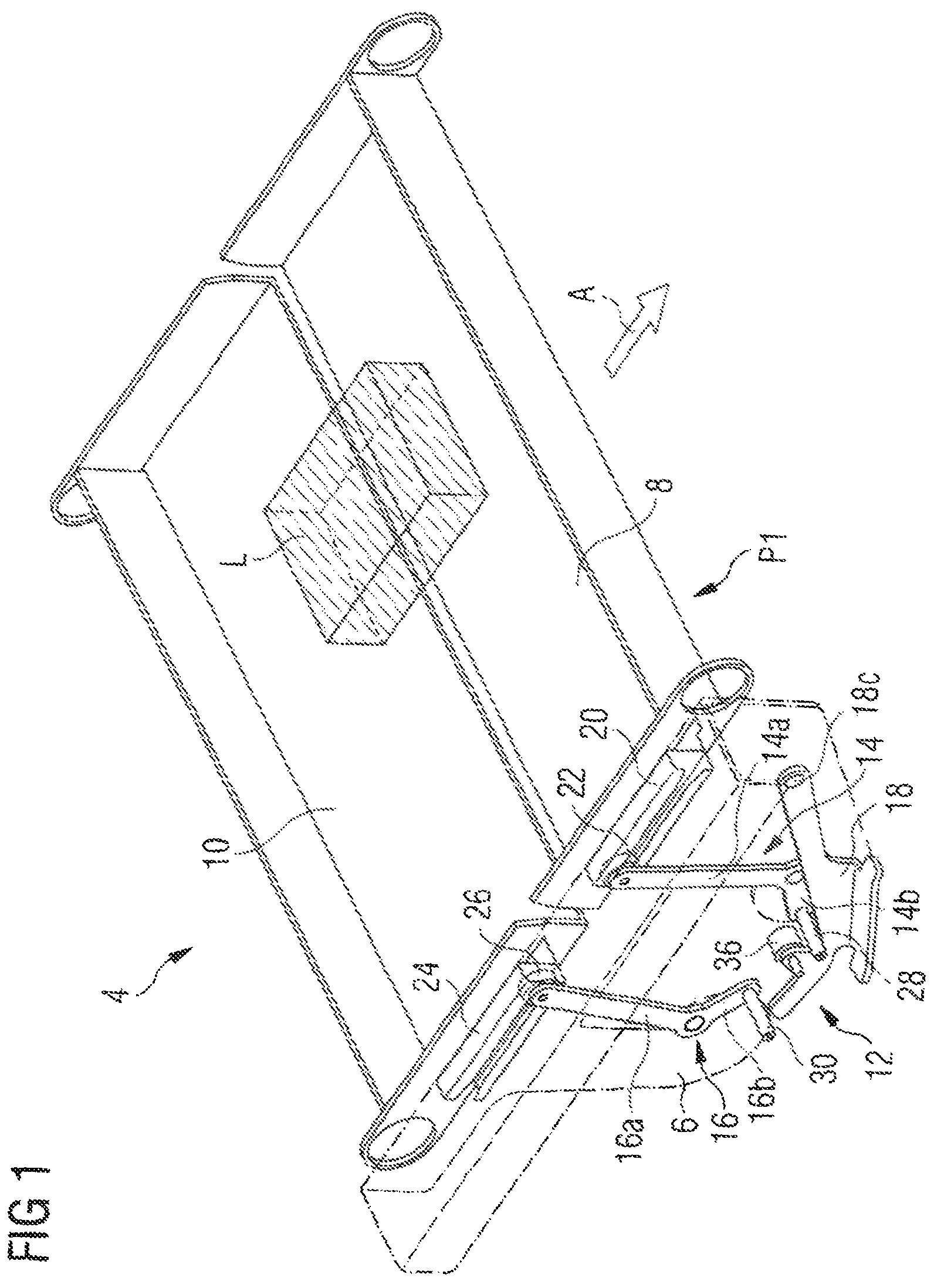 Patent US11780686 Figure 1 – Transport container for a sorting device