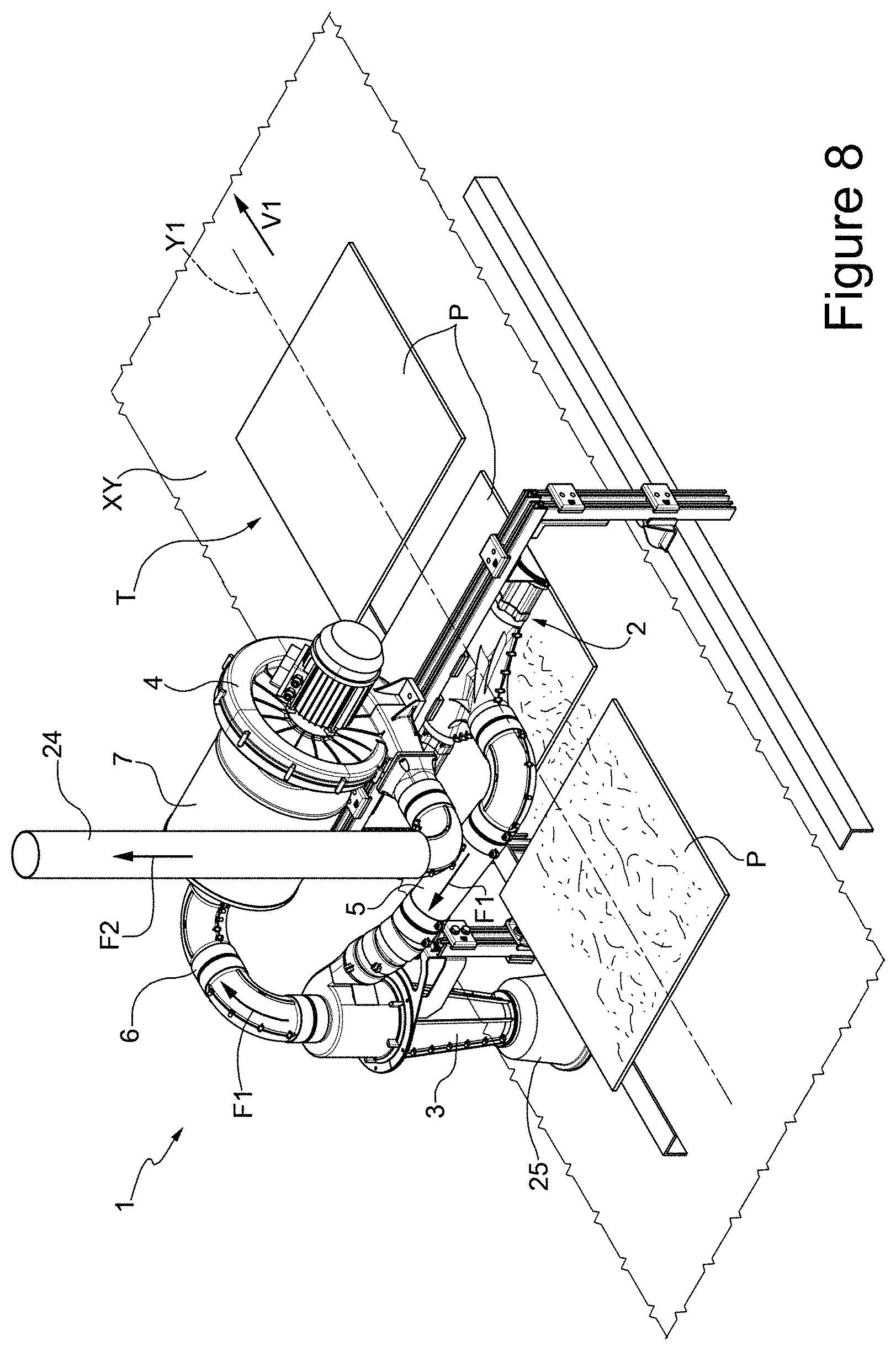 Patent US11780687 Figure 8 – Separation process and plant for particulate matter