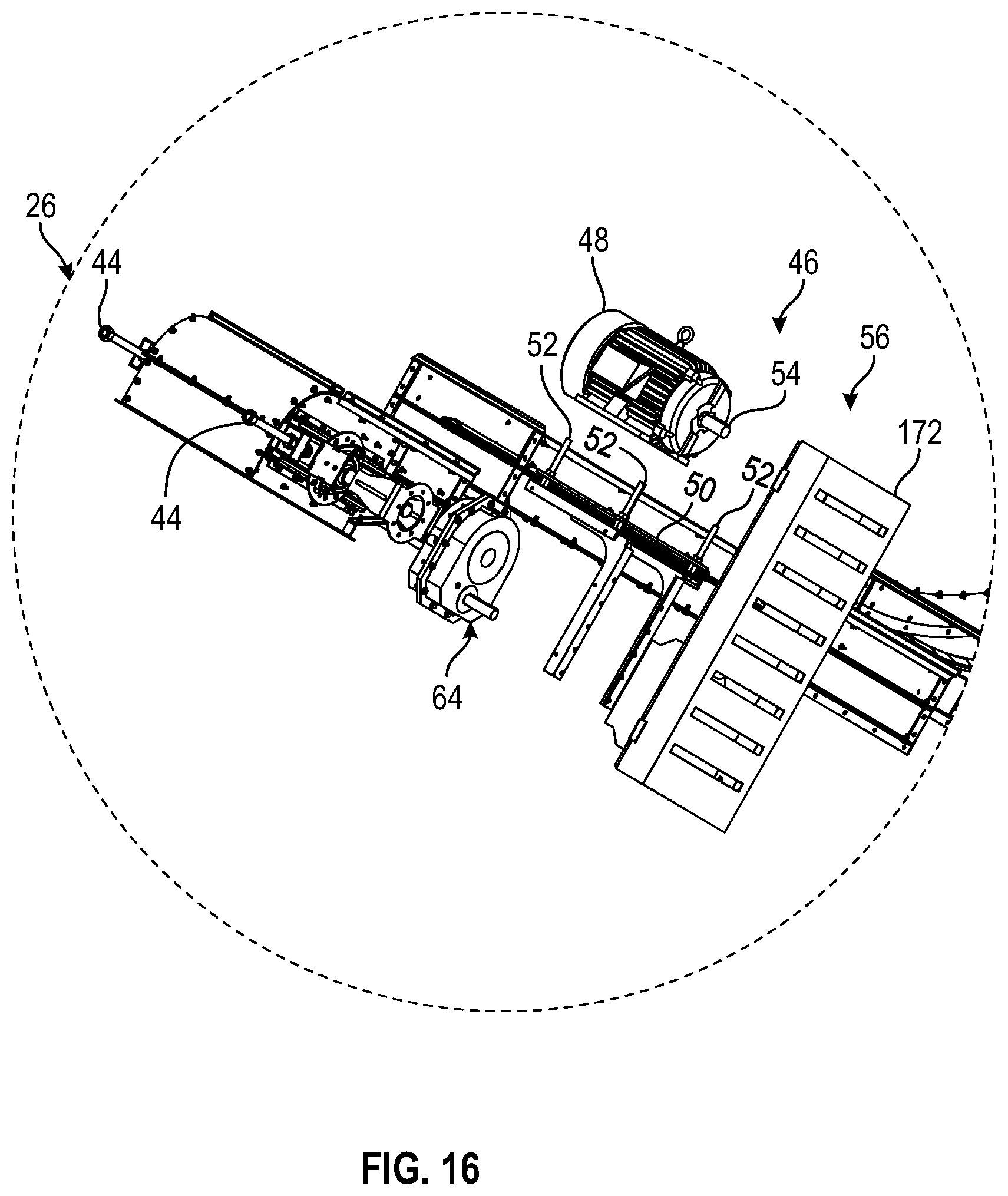 Patent US11780690 Figure 16 – Single drive dual hopper conveyor system