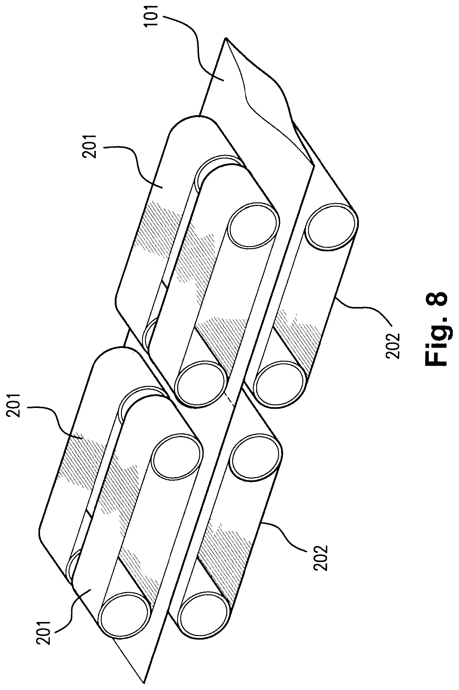 Patent US11780696 Figure 8 – Automated air-pillow dispenser