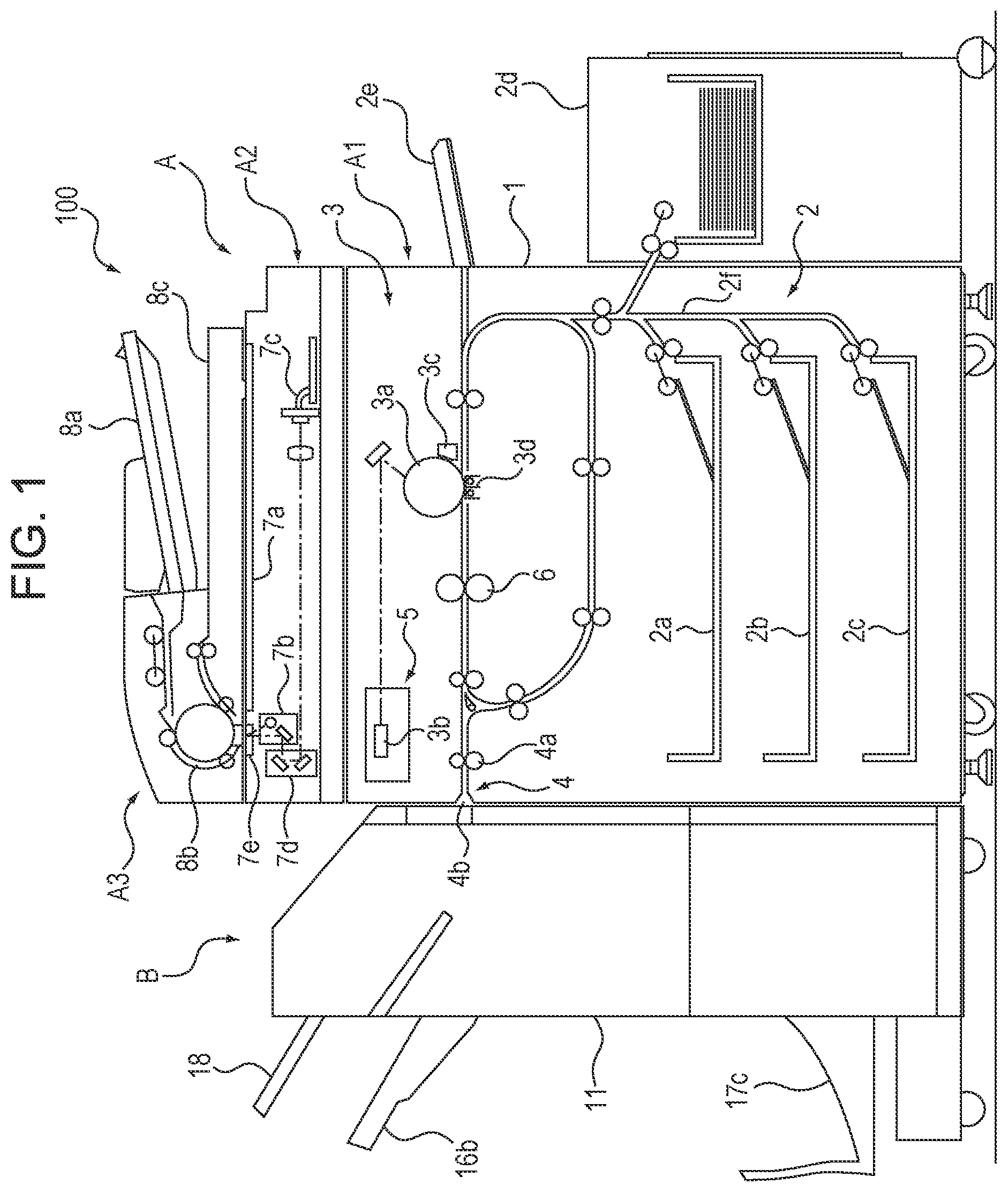 Patent US11780701 Figure 1 – Sheet processing apparatus and image forming system