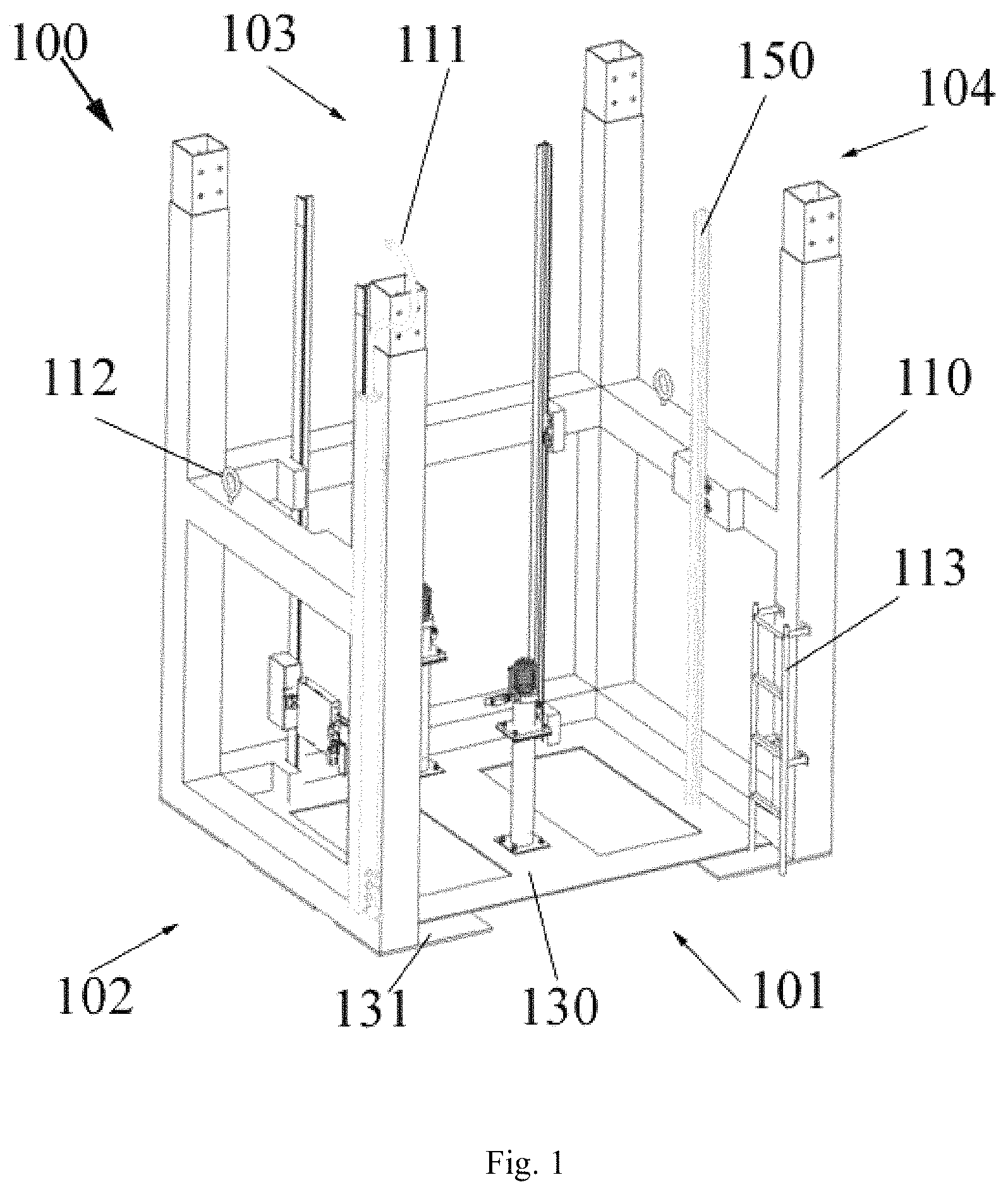 Patent US11780706 — Modular elevator assembly and rail — Figure 1