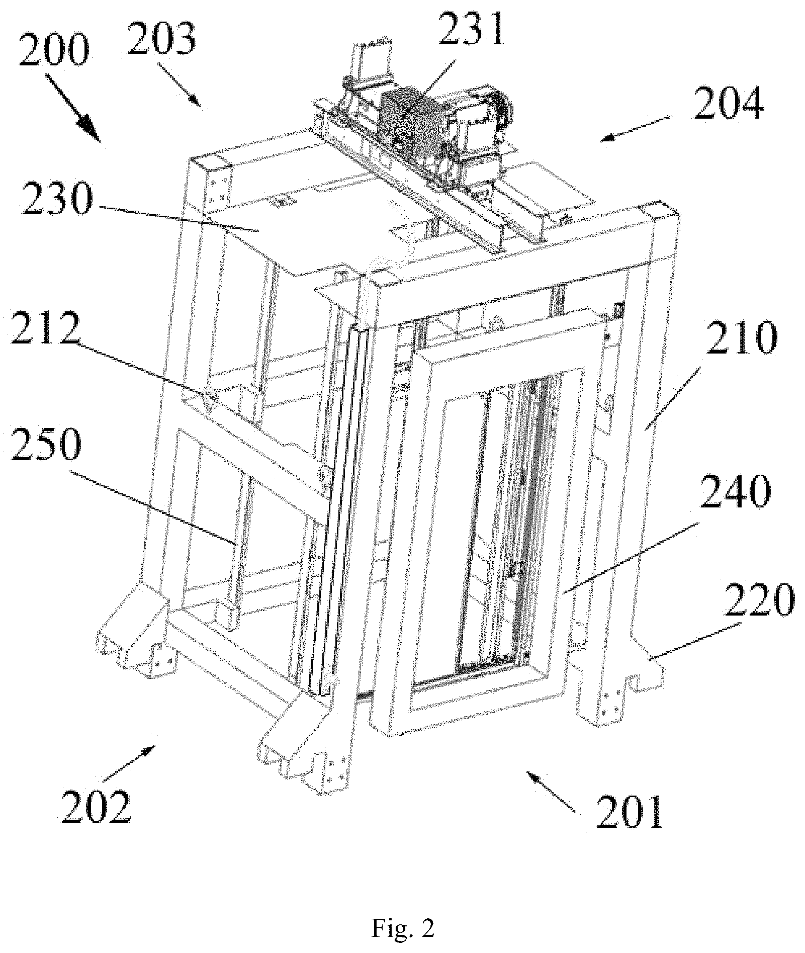 Patent US11780706 Figure 2 – Modular elevator assembly and rail