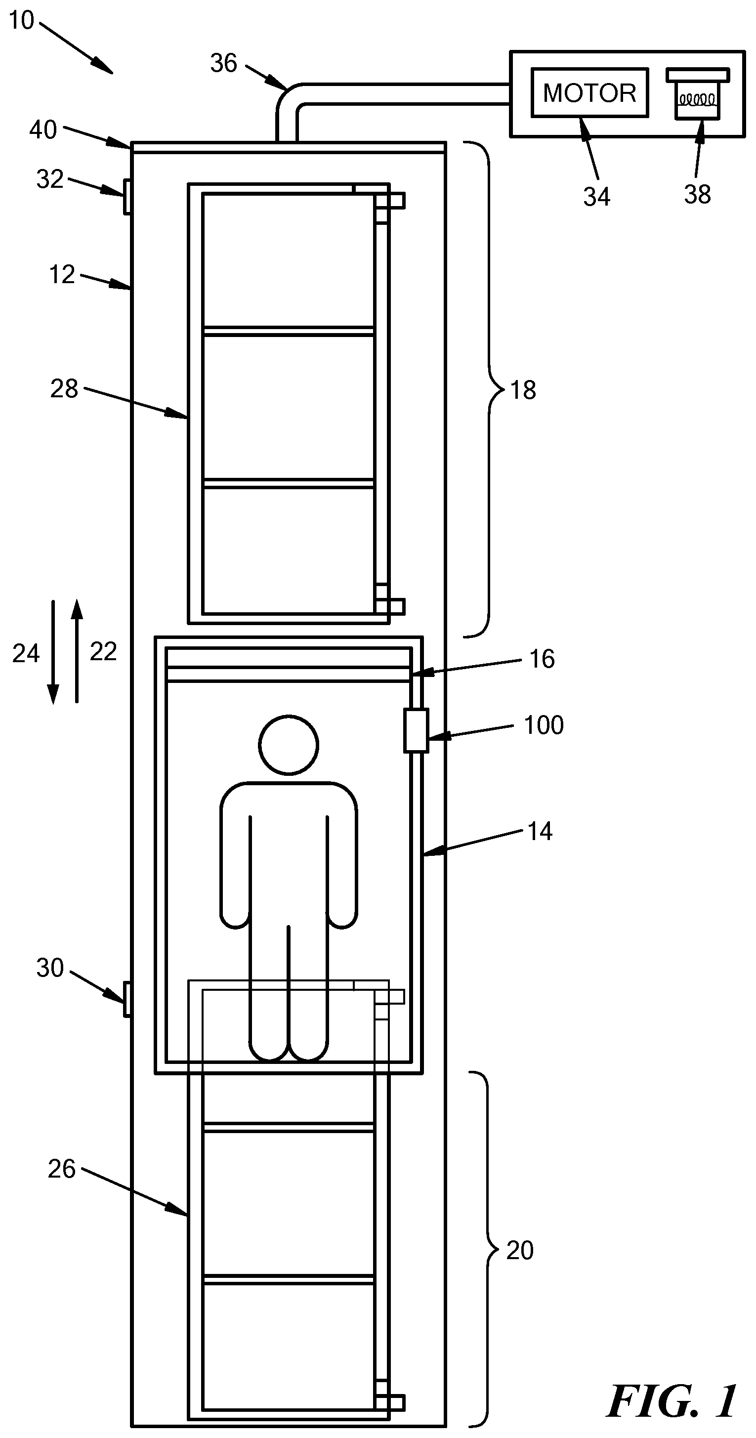Patent US11780707 — Cabin guide — Figure 1