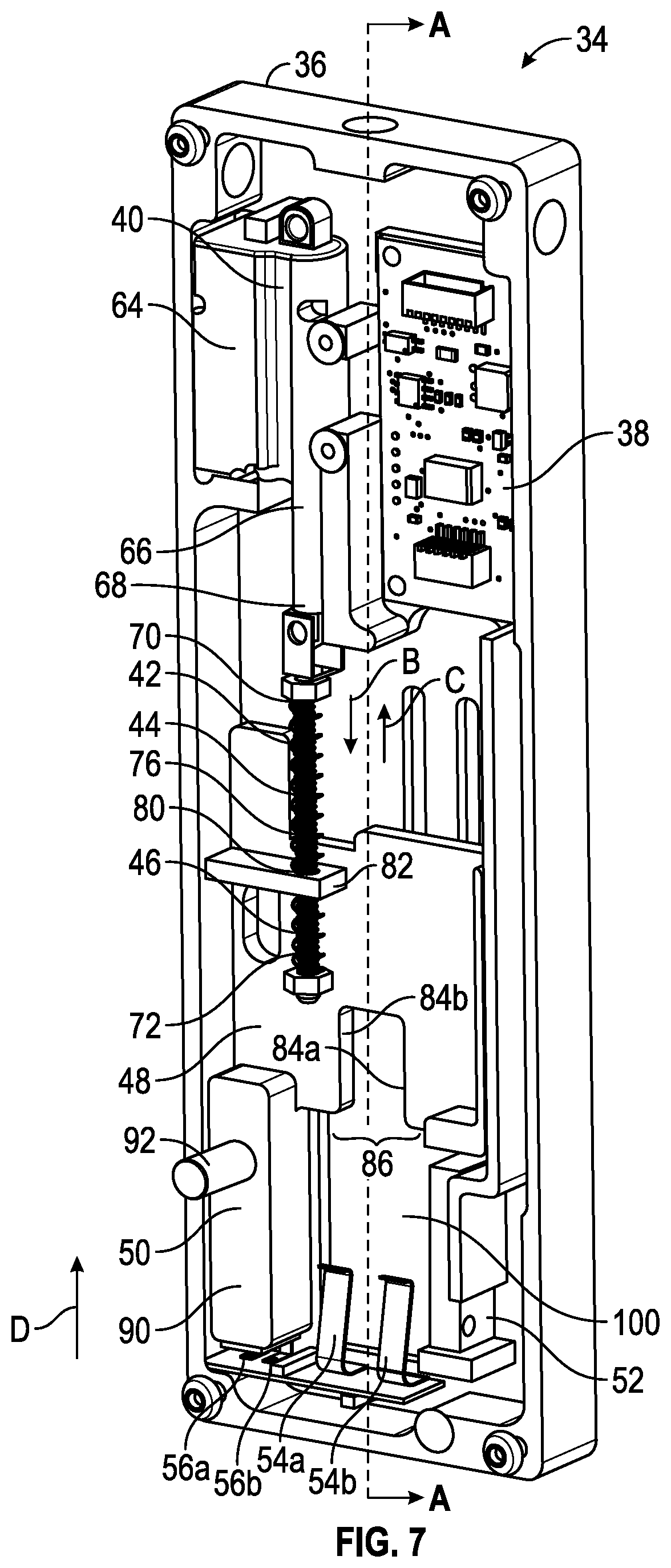 Patent US11780710 Figure 4 – Elevator door interlock assembly