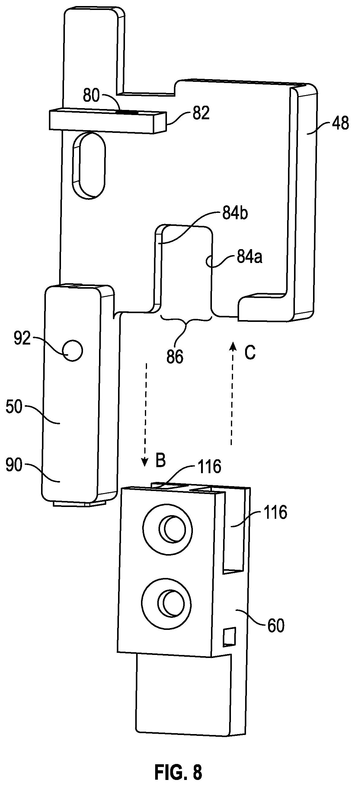 Patent US11780710 Figure 5 – Elevator door interlock assembly
