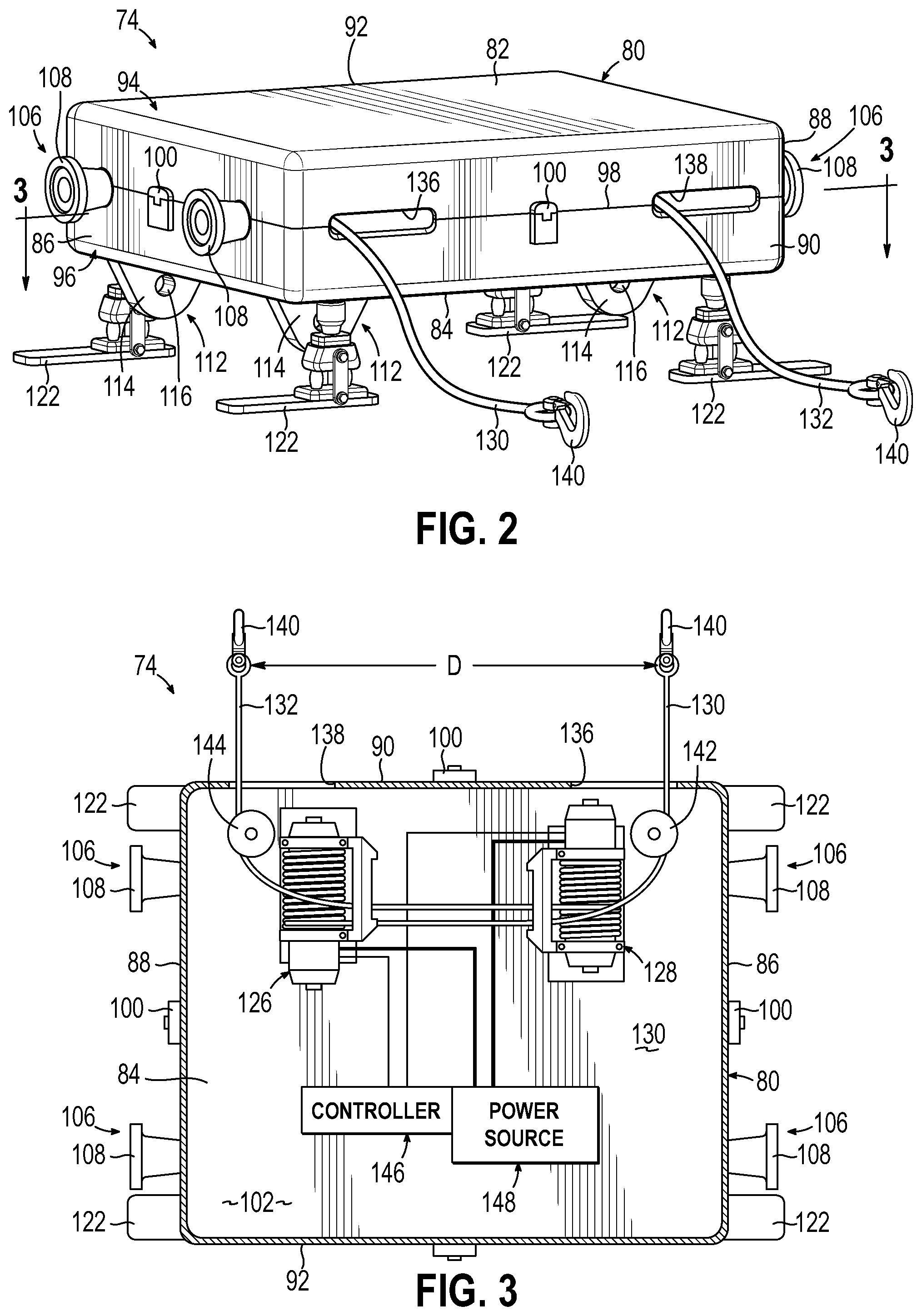 Patent US11780711 Figure 2 – Automated tagline control system and method of handling a wind turbine component using the automated tagline control system