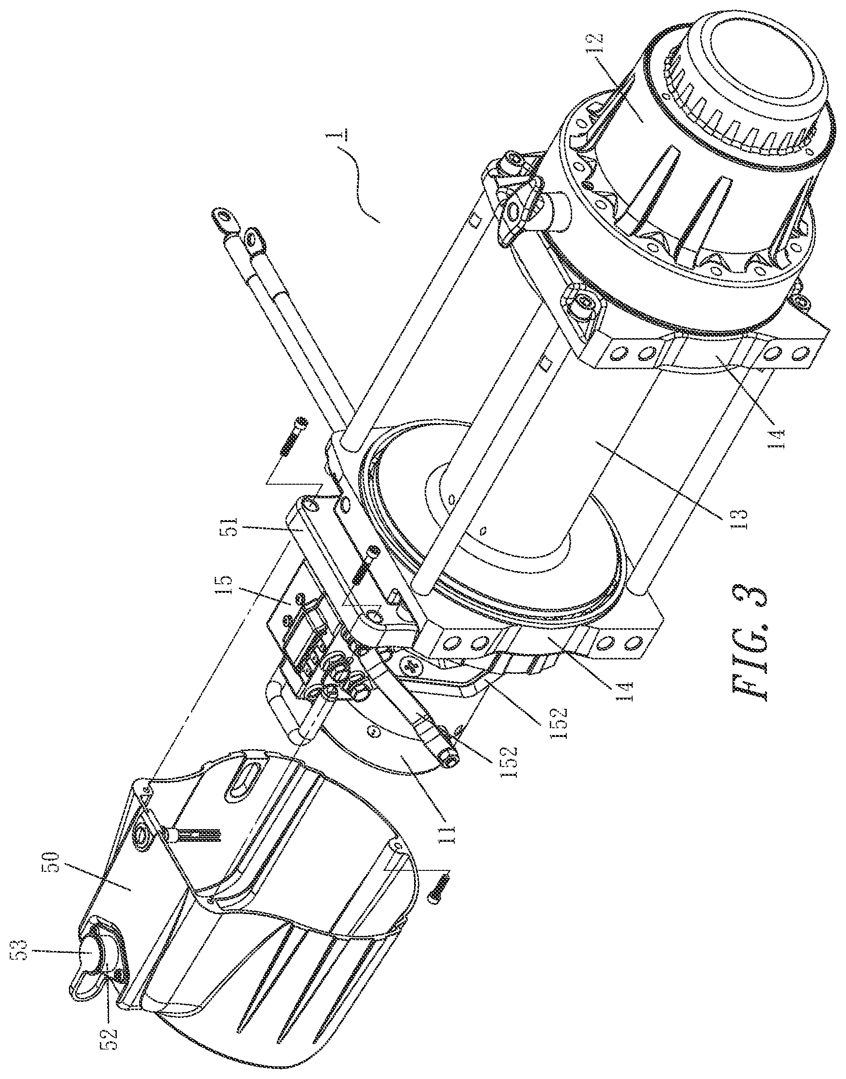 Patent US11780714 Figure 3 – Integrated structure of power source of power winch and electric control box